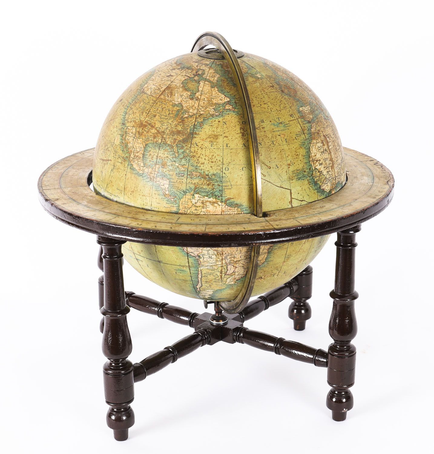 Victorian Terrestrial Library Table Globe By Wyld's Dated 1849  19th C photo Home Decor