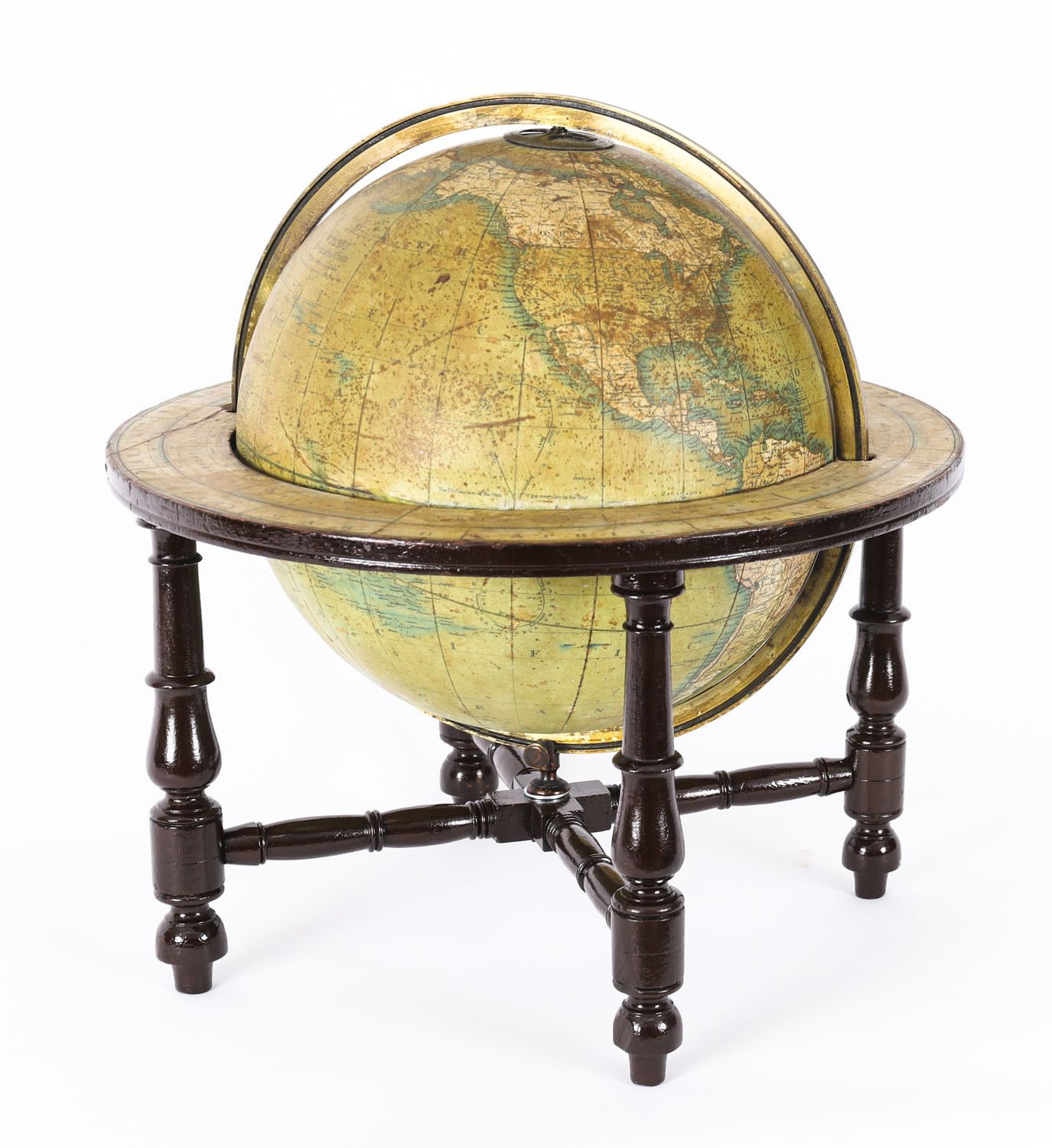photo vinterior Victorian Terrestrial Library Table Globe By Wyld's Dated 1849  19th C