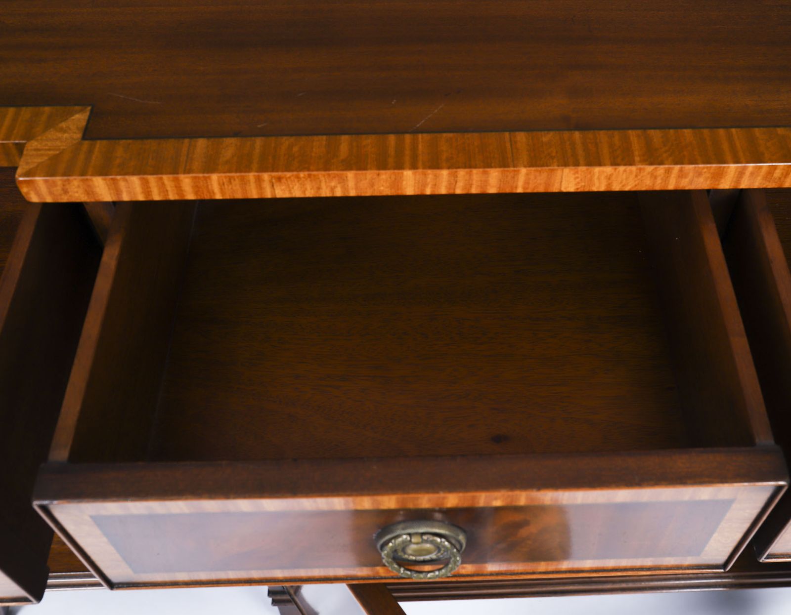 photo for sale Vintage Pair Flame Mahogany Sideboards Retailed By Harrods Late 20th C