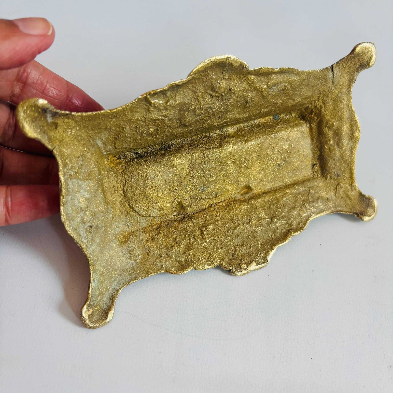 Victorian Gilt Metal Stamp Box: Ornate Desk Casket, C.1890 photo 125.0
