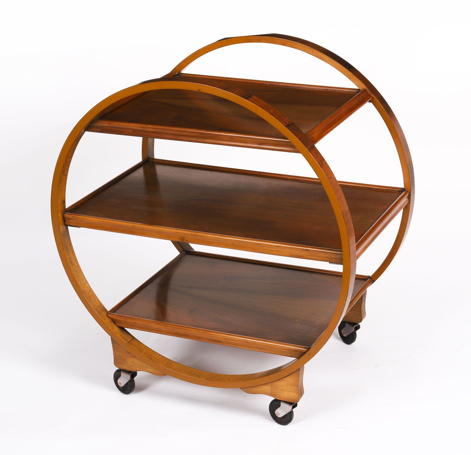 Art Deco  Figured Walnut Serving Trolley C.1920 20th C photo for sale