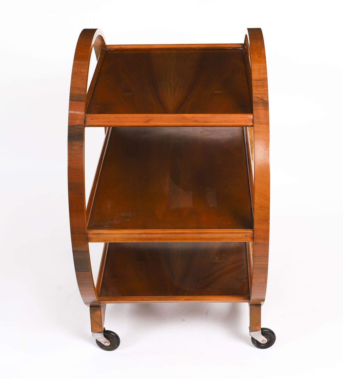 Art Deco  Figured Walnut Serving Trolley C.1920 20th C photo vintage