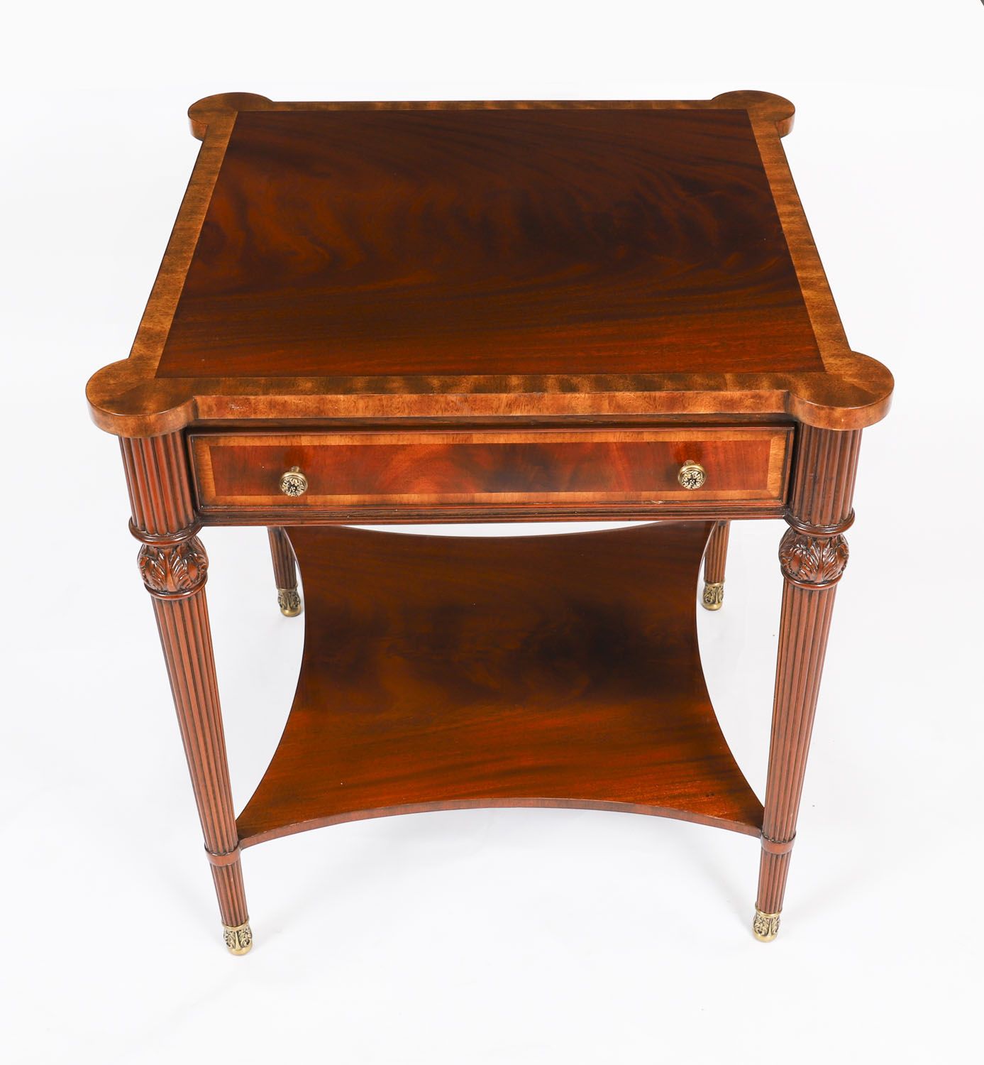photo furniture Vintage Pair Flame Mahogany Occasional Tables 20th C