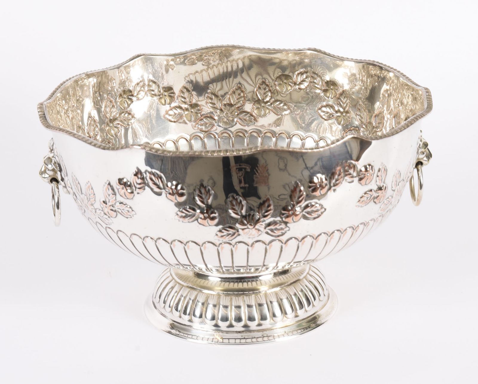 725.0 Antique Scottish Napier Clan Silver Plated On Copper Wine Cooler 19th C photo