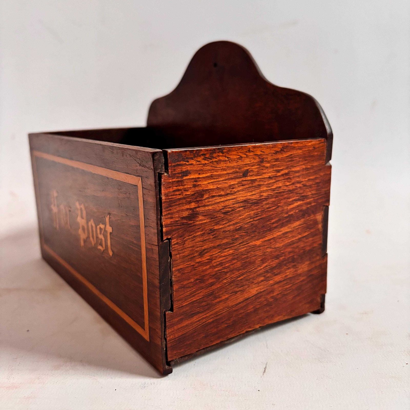 Antique English Marquetry Wall Letter Rack – “For Post” Late Victorian / Edwardian | C.1890–1910 photo 169.0