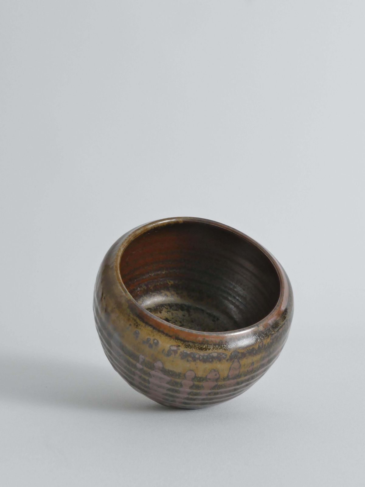 262.0 Midcentury Modern Stoneware Bowl Dripping Motif In The Style Of Margaret Rey photo