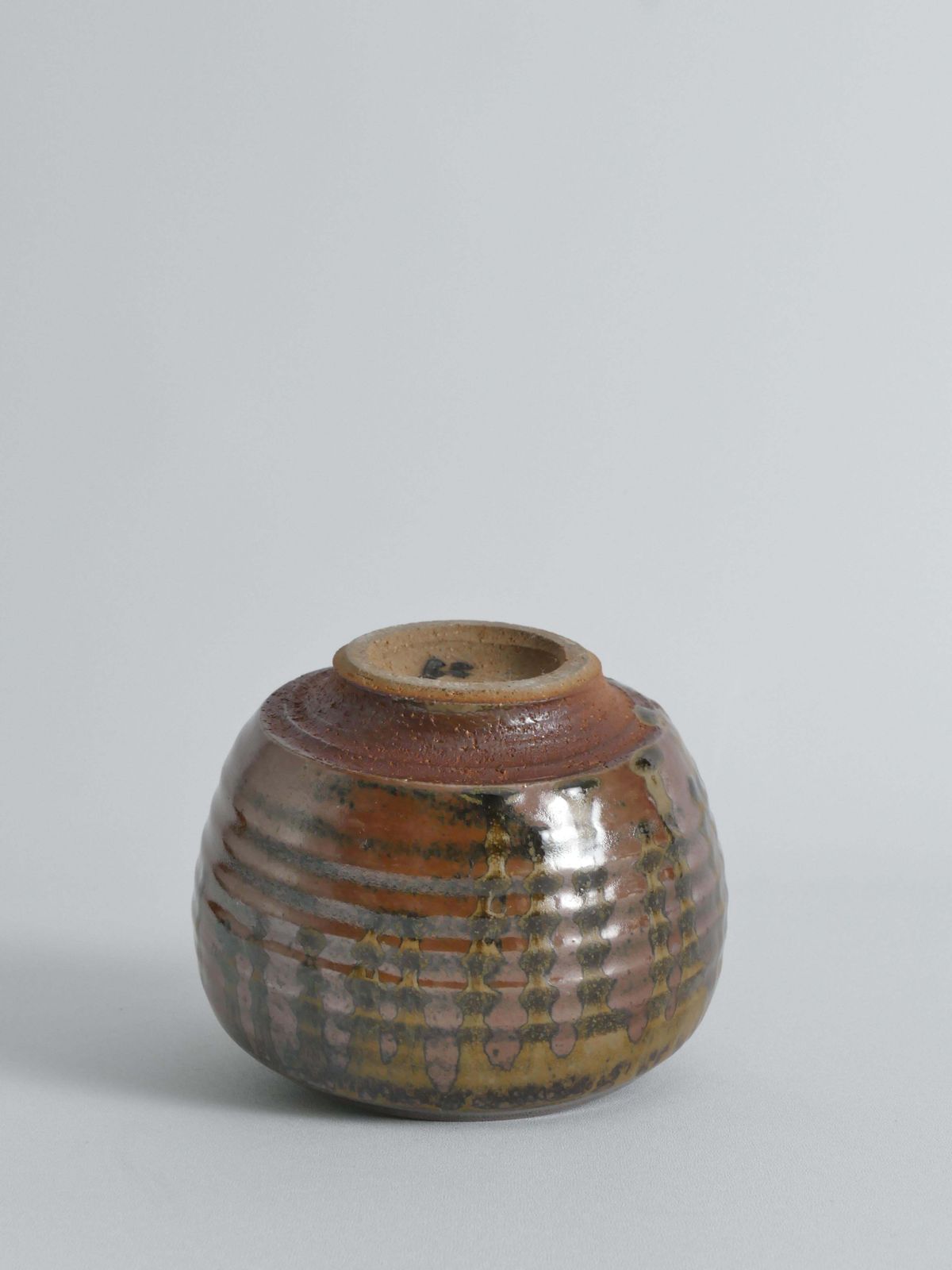 photo vinterior Midcentury Modern Stoneware Bowl Dripping Motif In The Style Of Margaret Rey