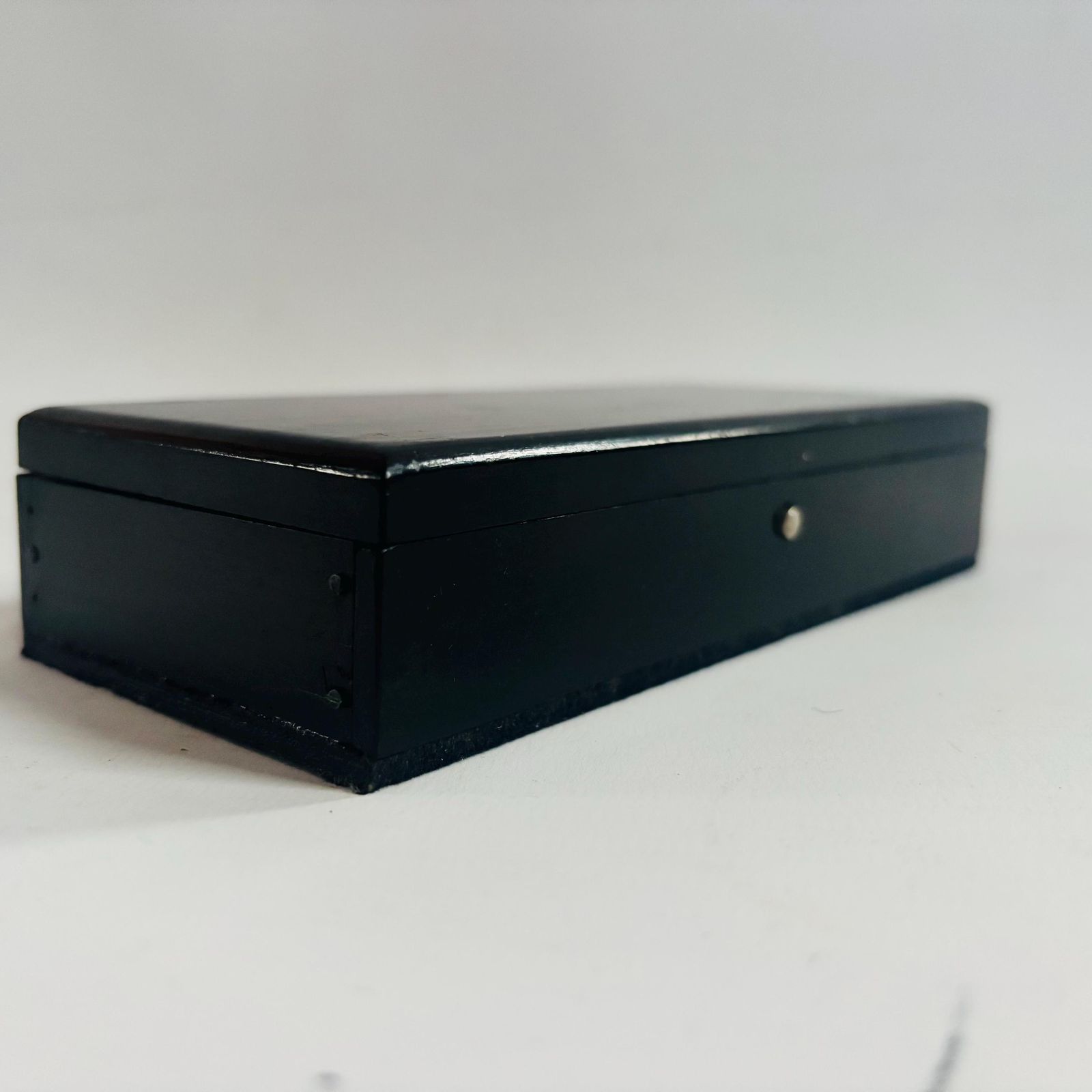 88.0 Rare 1910 Antique Wood Keepsake Box | Collector's Item |Trinket/Jewellery Box | Marked 'Ebony' photo