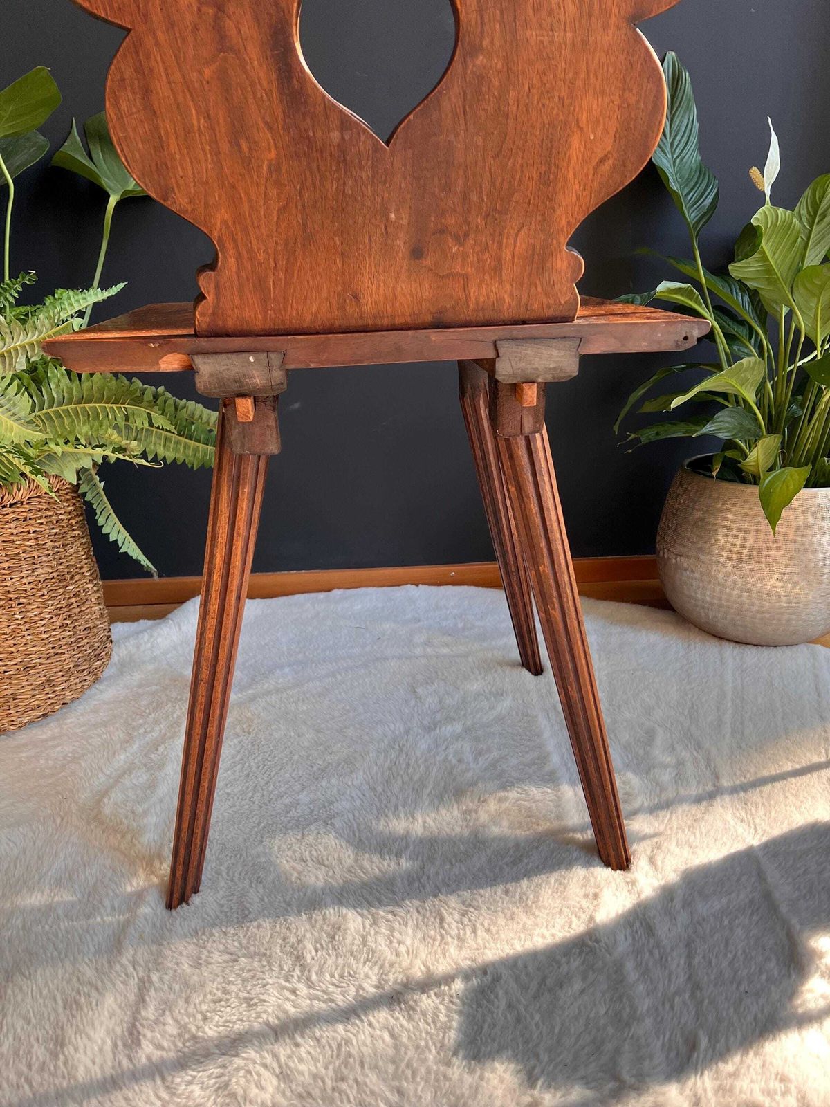Antique Swiss Tyrolean Stabellen Chair With Coat Of Arms photo for sale