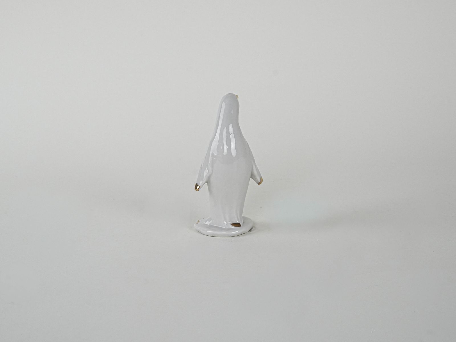 Porcelain Penguin Figurine, Italian Design, 1970s, Made In Italy photo Art