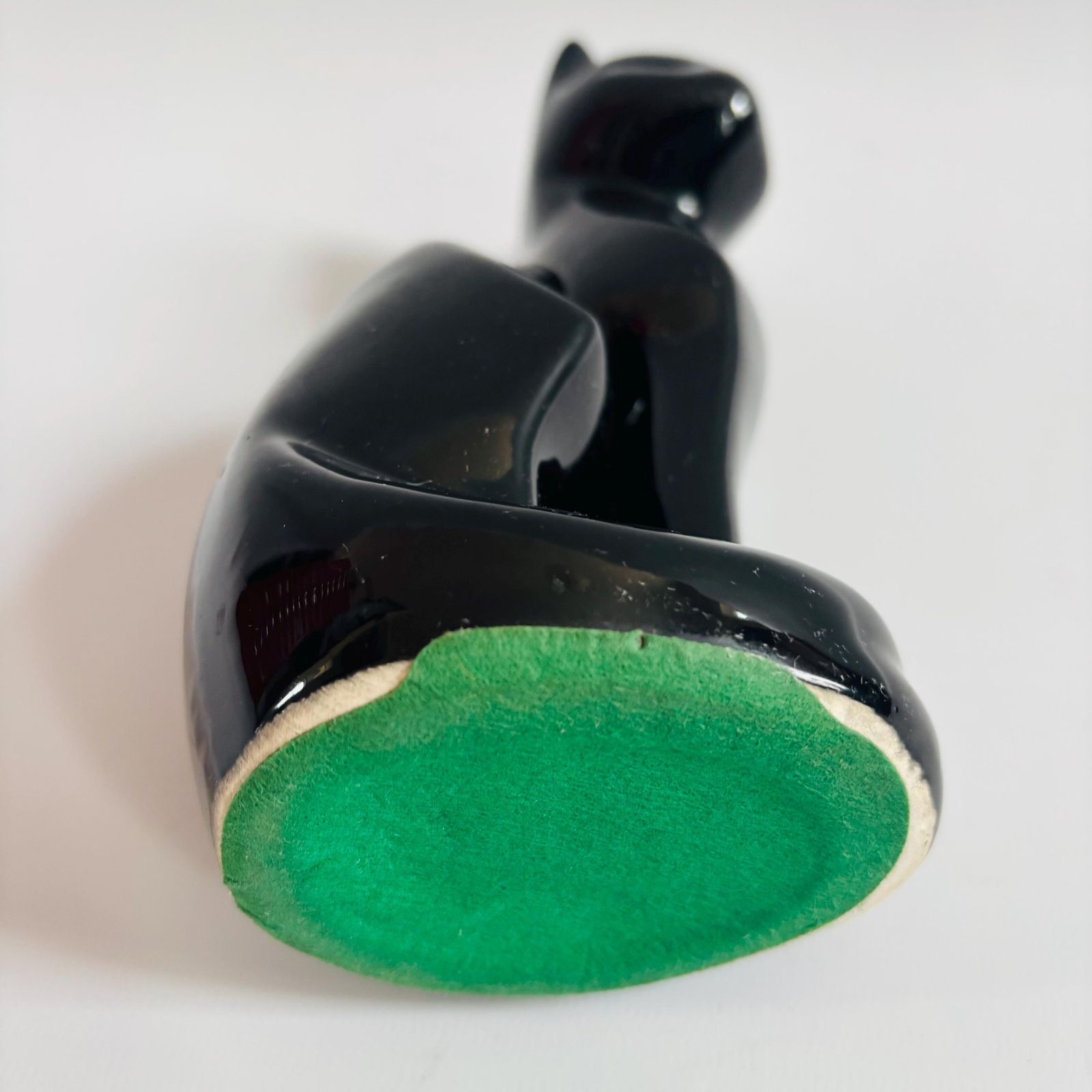 Mid Century Taiwanese Black Cat Figurine: 1960s Ceramic Artmark Decor photo furniture