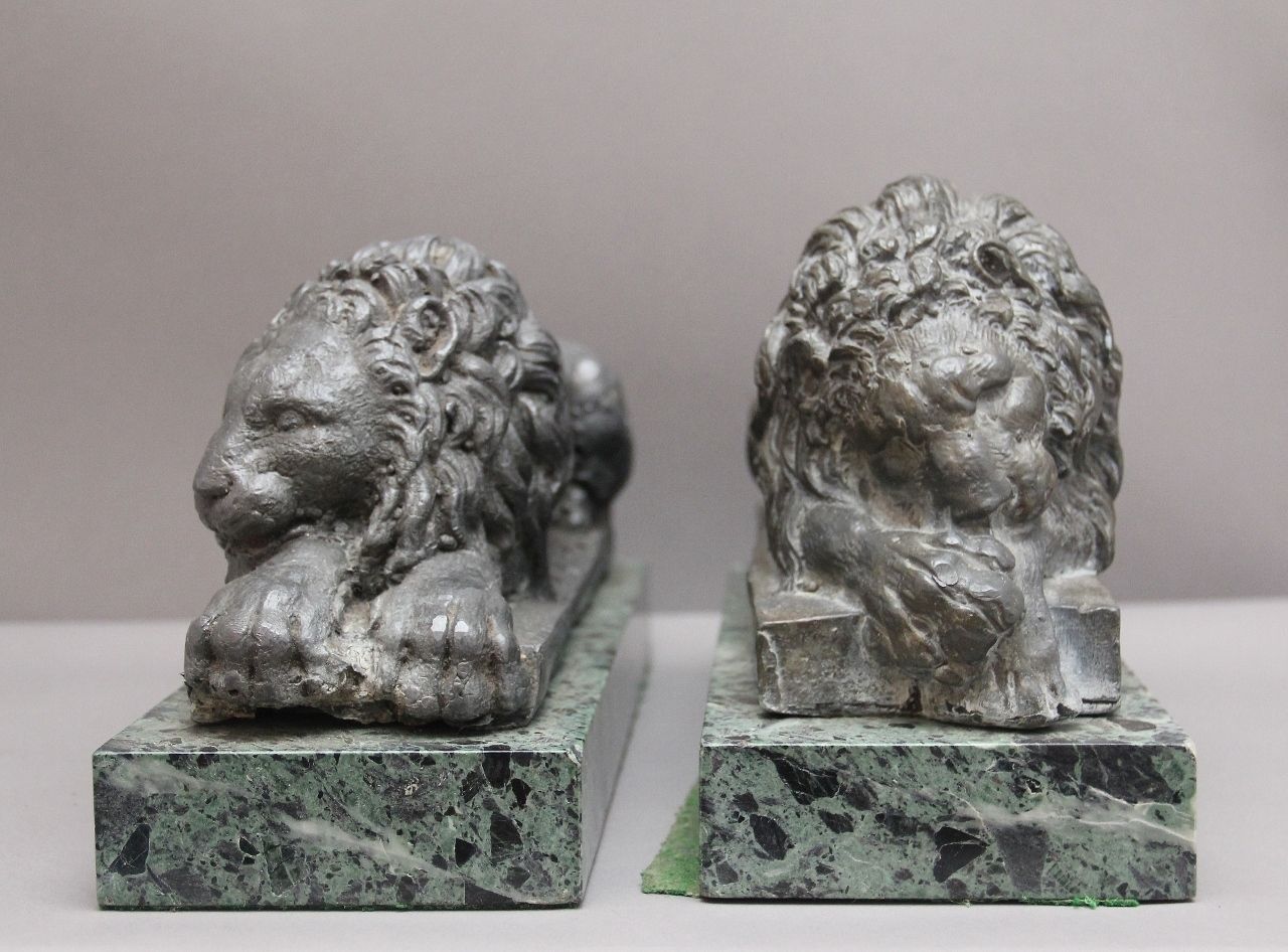 Pair Early 20th Century Grand Tour Models Of The Canova Lions photo for sale