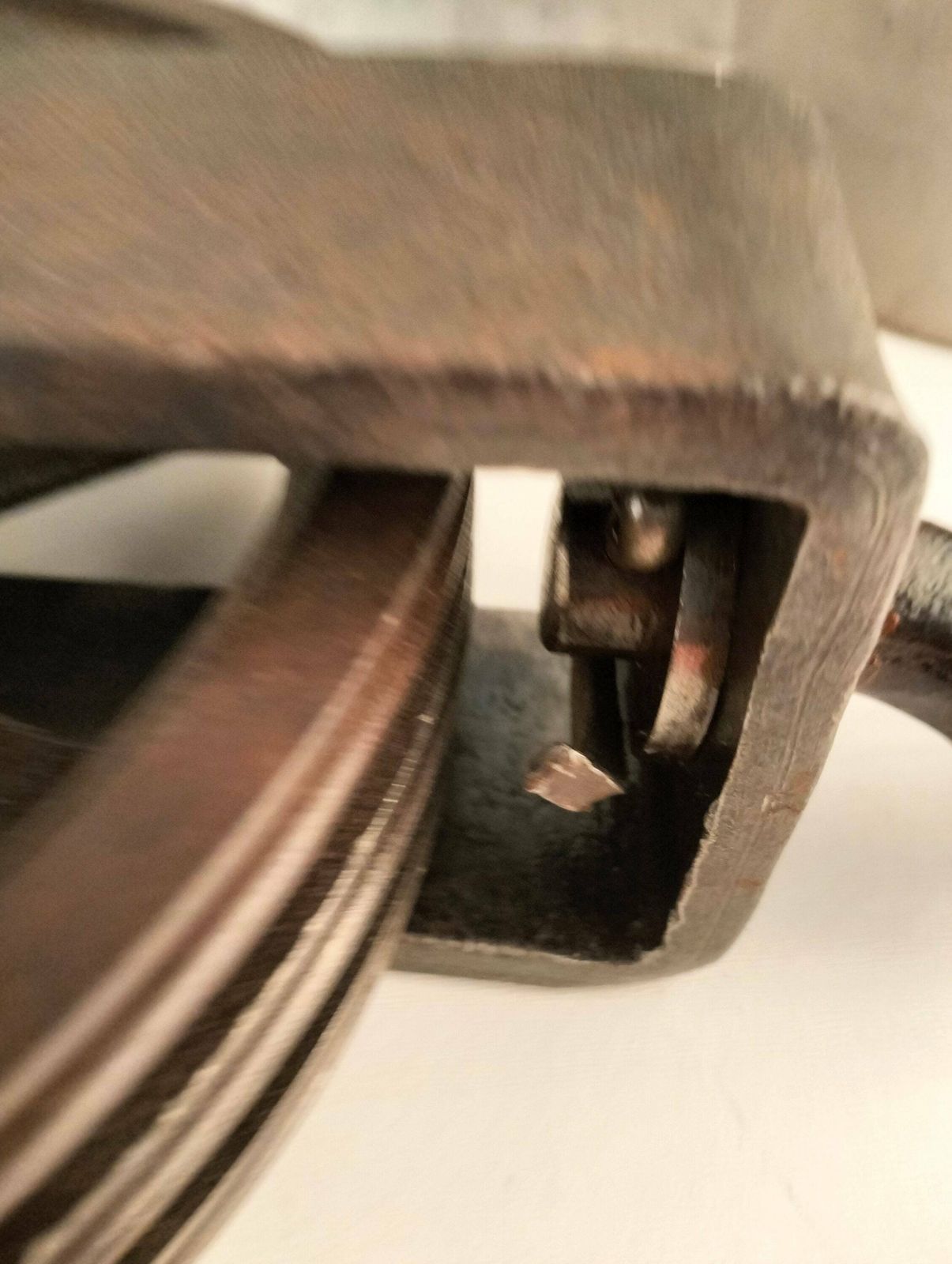 photo for sale French Antique Three Wheel Pulley, Vintage Industrial Heavy Pulley, Industrial Farm Vintage Steel Pulley