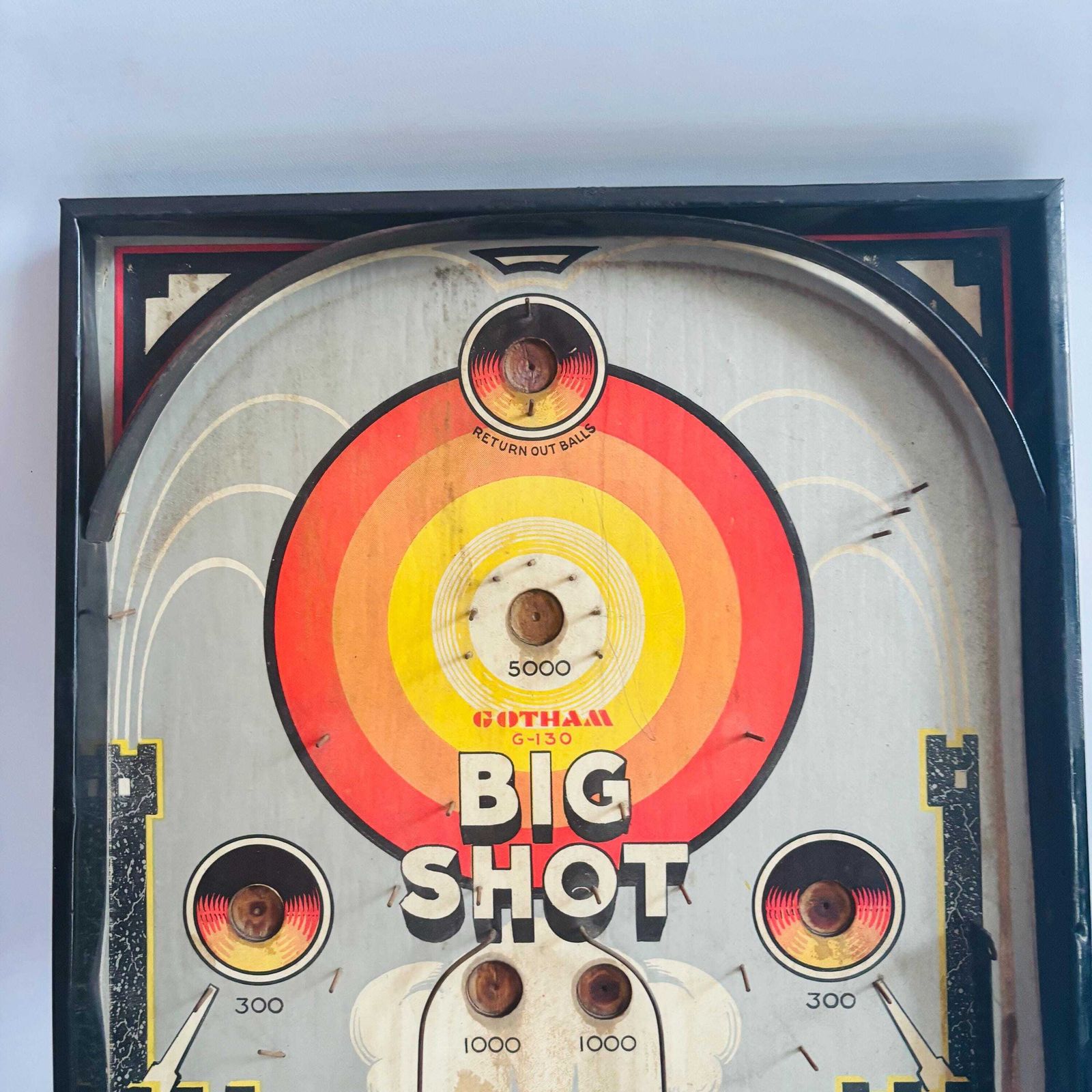 Vintage 1950s Gotham Big Shot Bagatelle Game – Collectible Pinball Toy. photo for sale