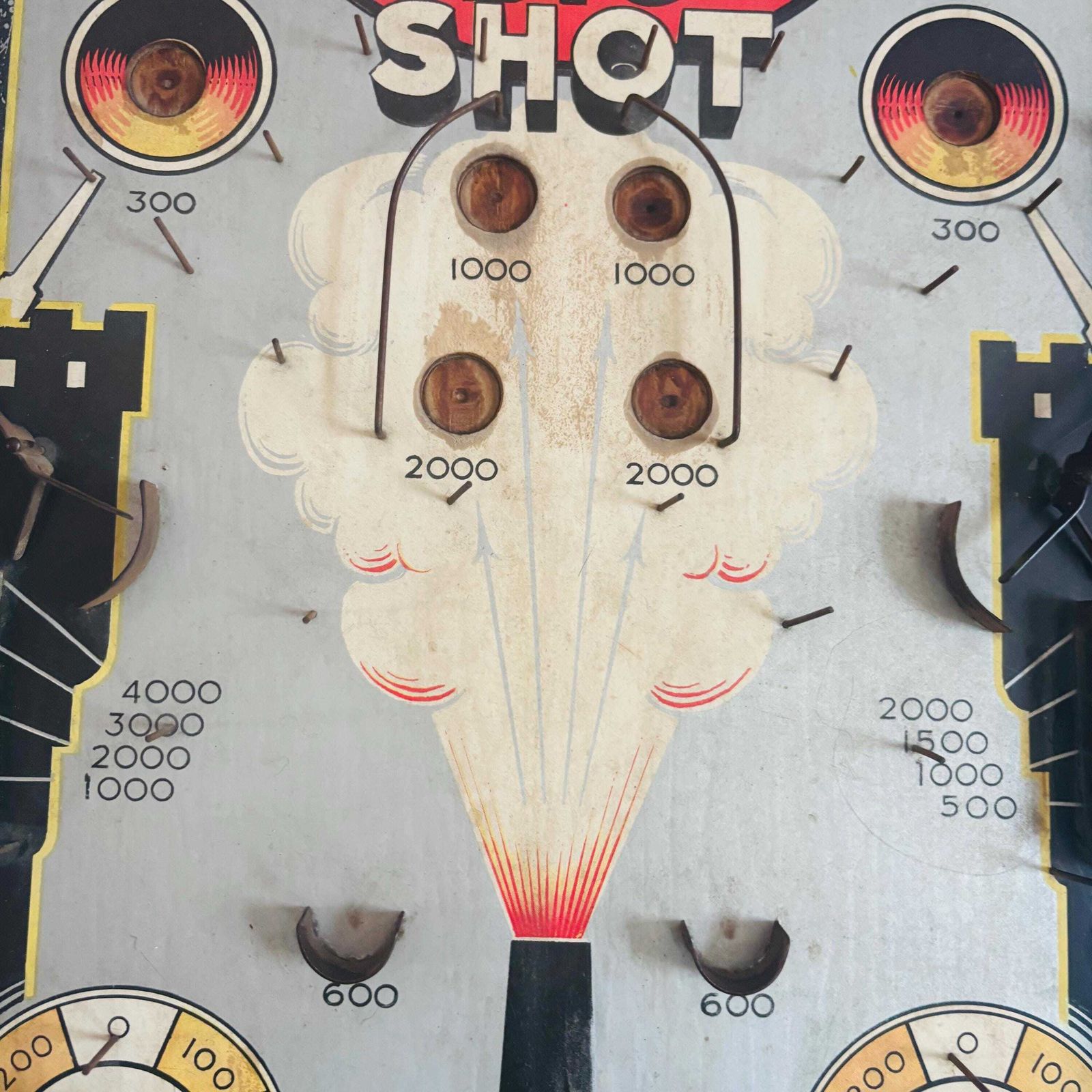 Vintage 1950s Gotham Big Shot Bagatelle Game – Collectible Pinball Toy. photo vintage