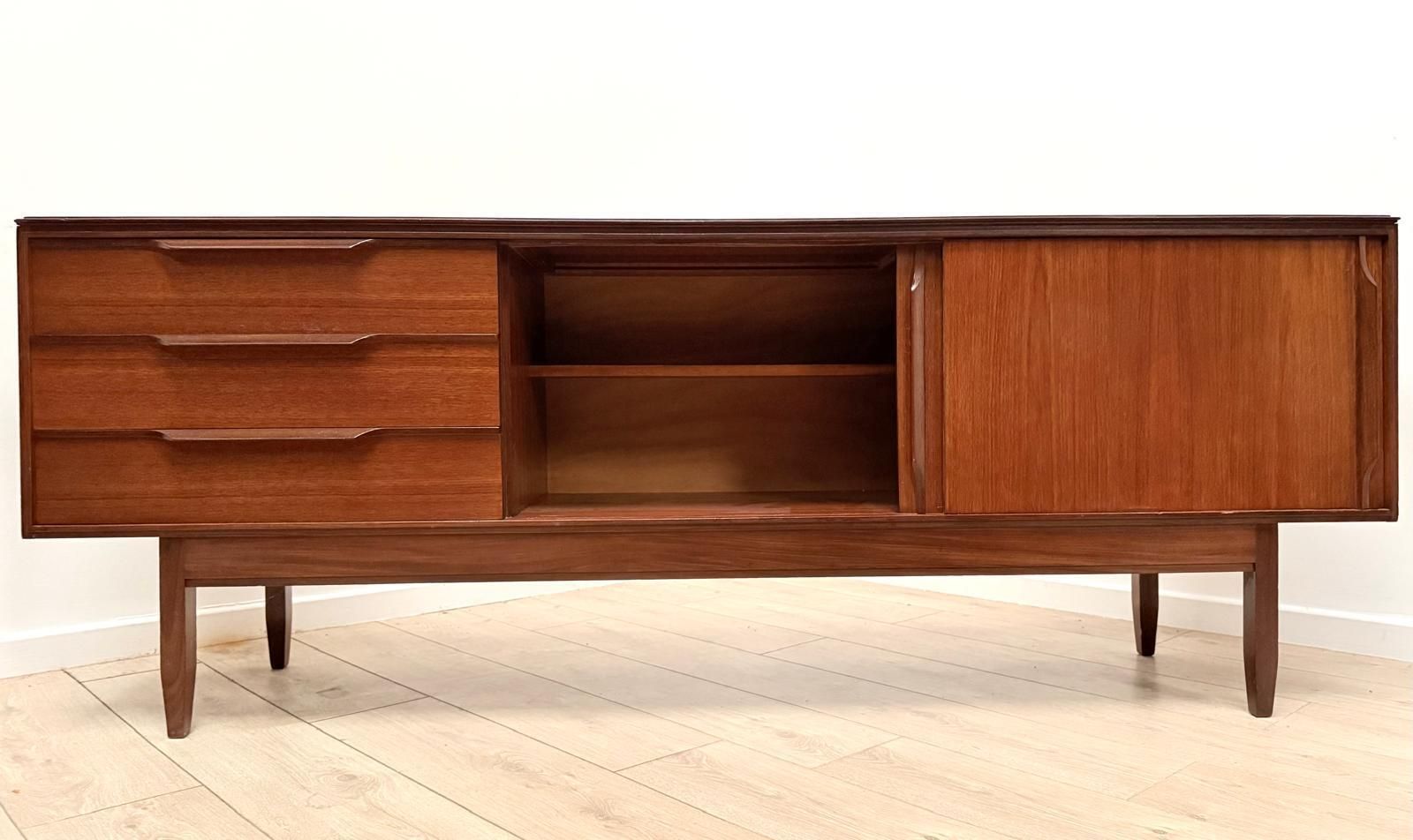 Mid Century Modern White & Newton Sideboard Delivery Available 0099. photo furniture
