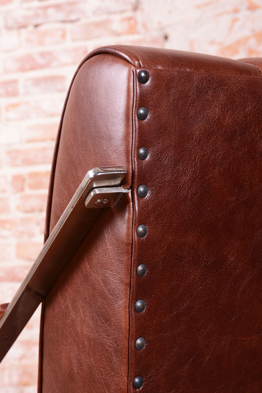 photo for sale Pair Of Restored Bauhaus Armchairs, Leather, Nickel, Steel, Oak, Czech, 1920s