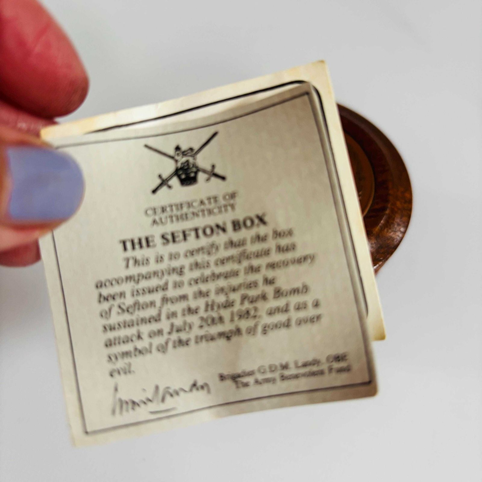 Rare 'Sefton' Horse Of The Year Wooden Box With Certificate photo buy