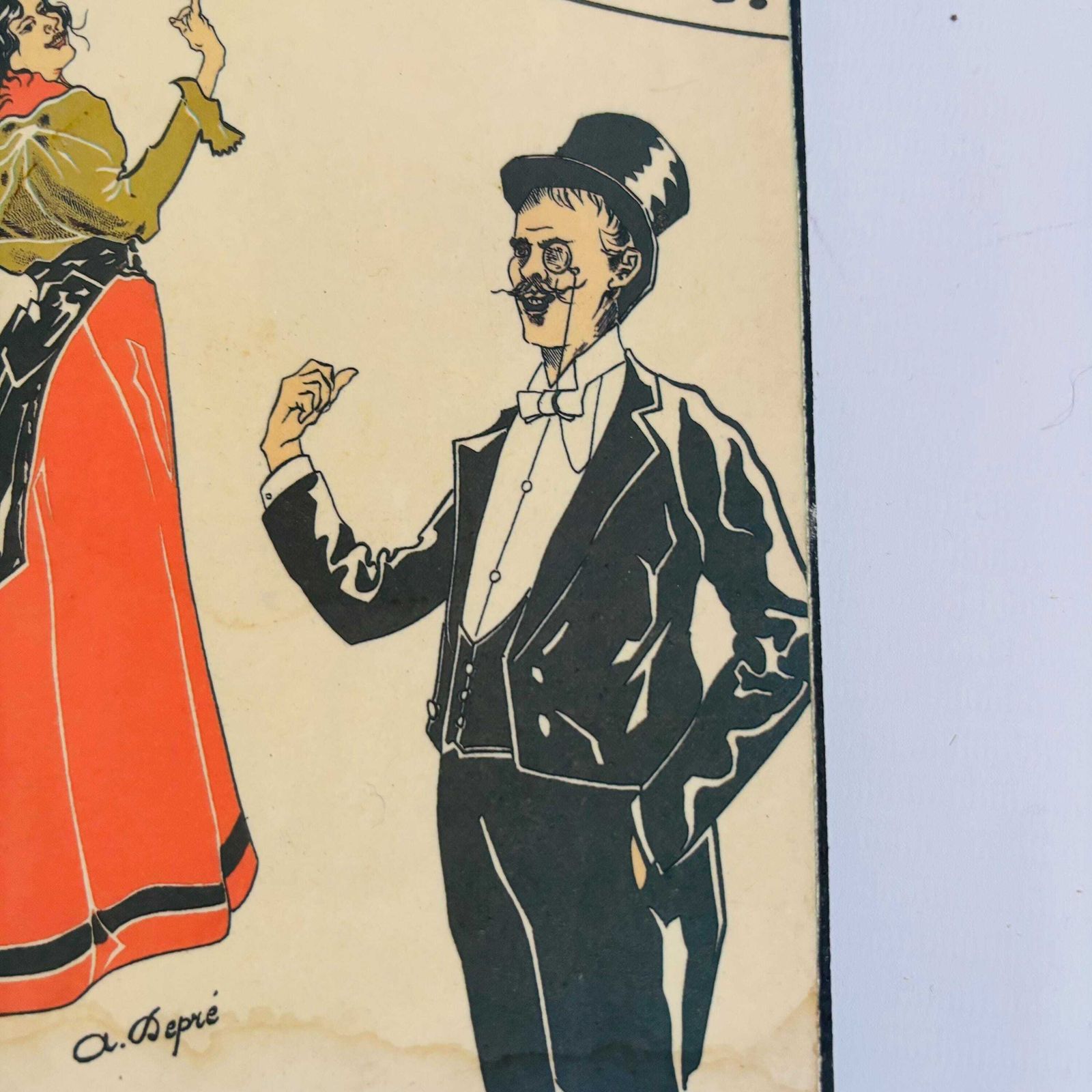 Art Nouveau 'High Muff Revue' Lithograph   French Cabaret Advertisement photo buy