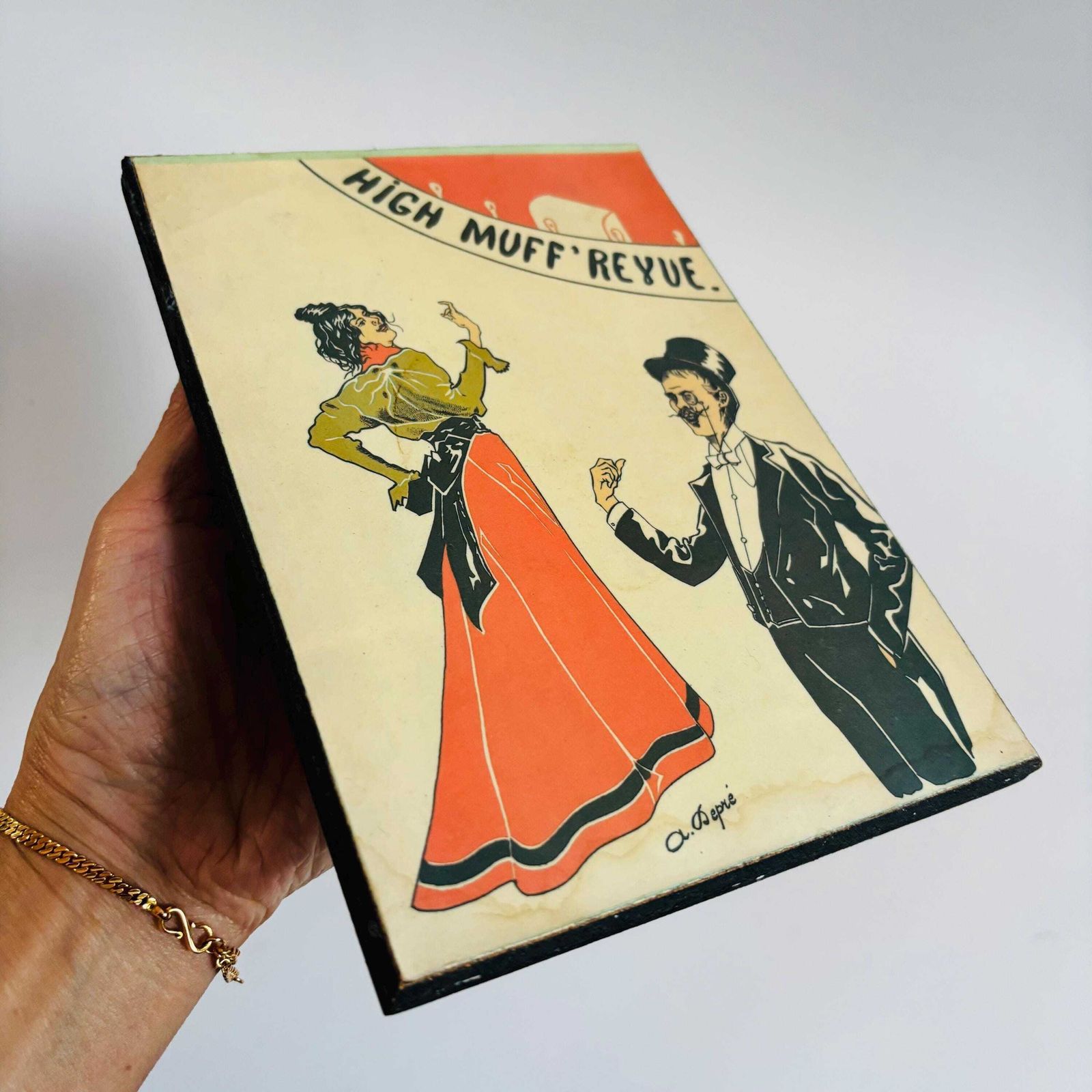photo for sale Art Nouveau 'High Muff Revue' Lithograph   French Cabaret Advertisement