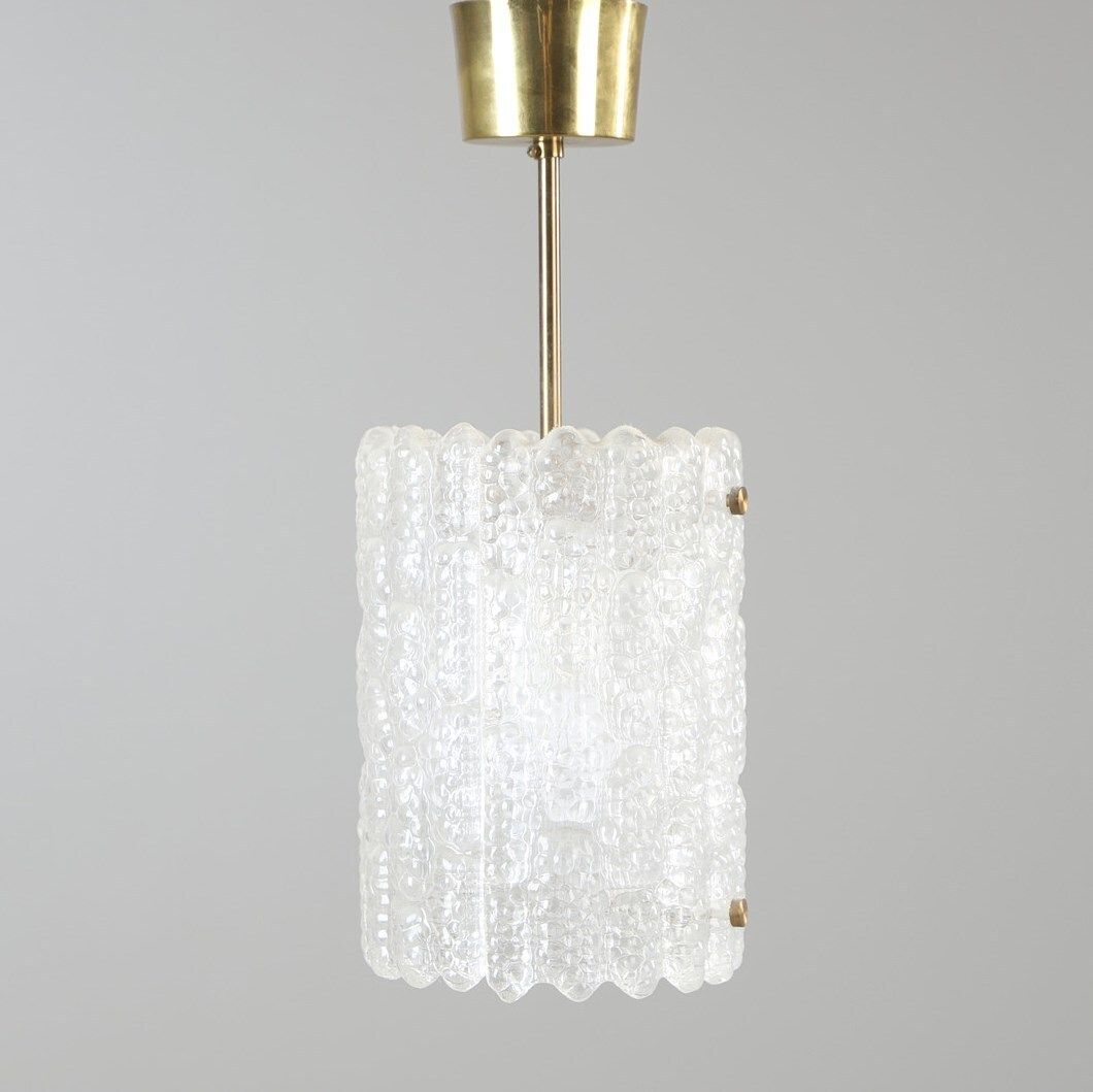 Mid Century Crystal Glass & Brass Ceiling Light By Carl Fagerlund For Orrefors, Sweden, 1960s photo furniture