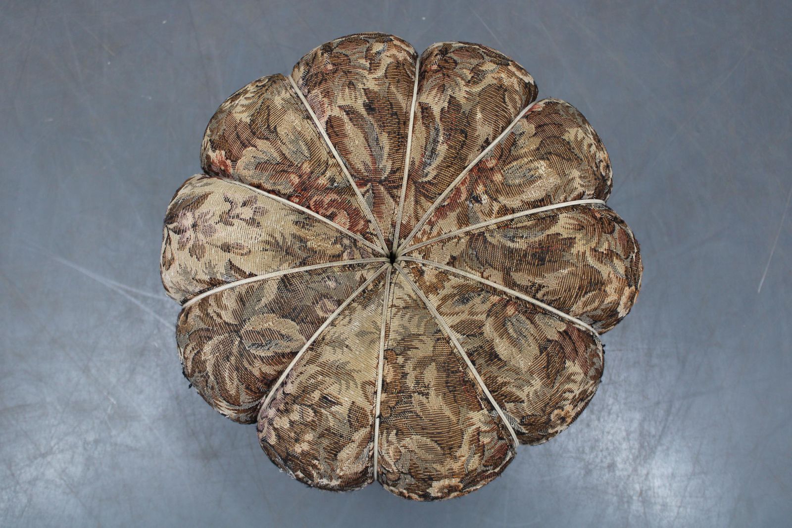 Mid Century Czech Upholstered Stool, Beech Wood, 1950s photo for sale