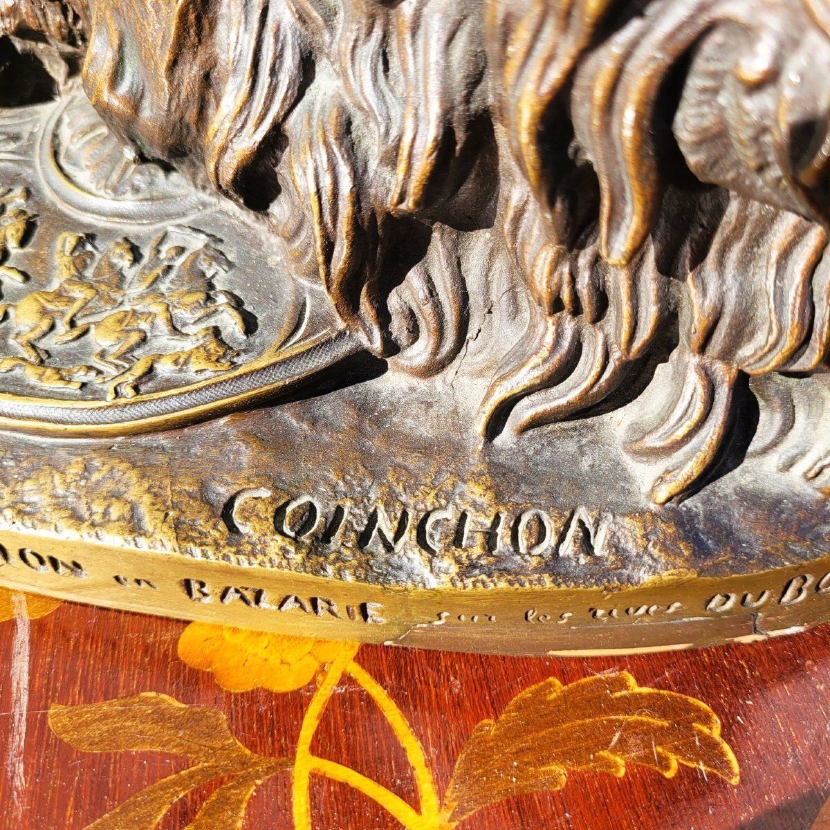 Coinchon, Alexander And The Lion Of Bazaar, Signed Bronze, 19th Century photo Art