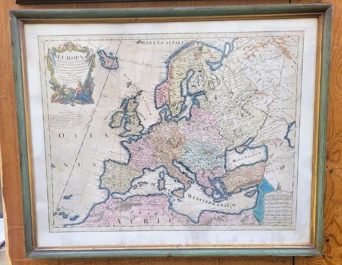 G De L'isle  Ieremiah Wolff  6 Engravings On The Continents, 18th Century photo furniture