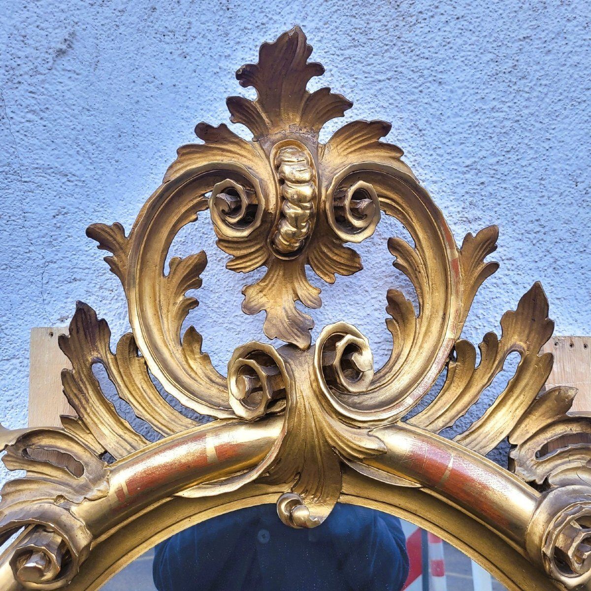 Large Oval Mirror In Carved Gilt Wood, 19th Century photo furniture