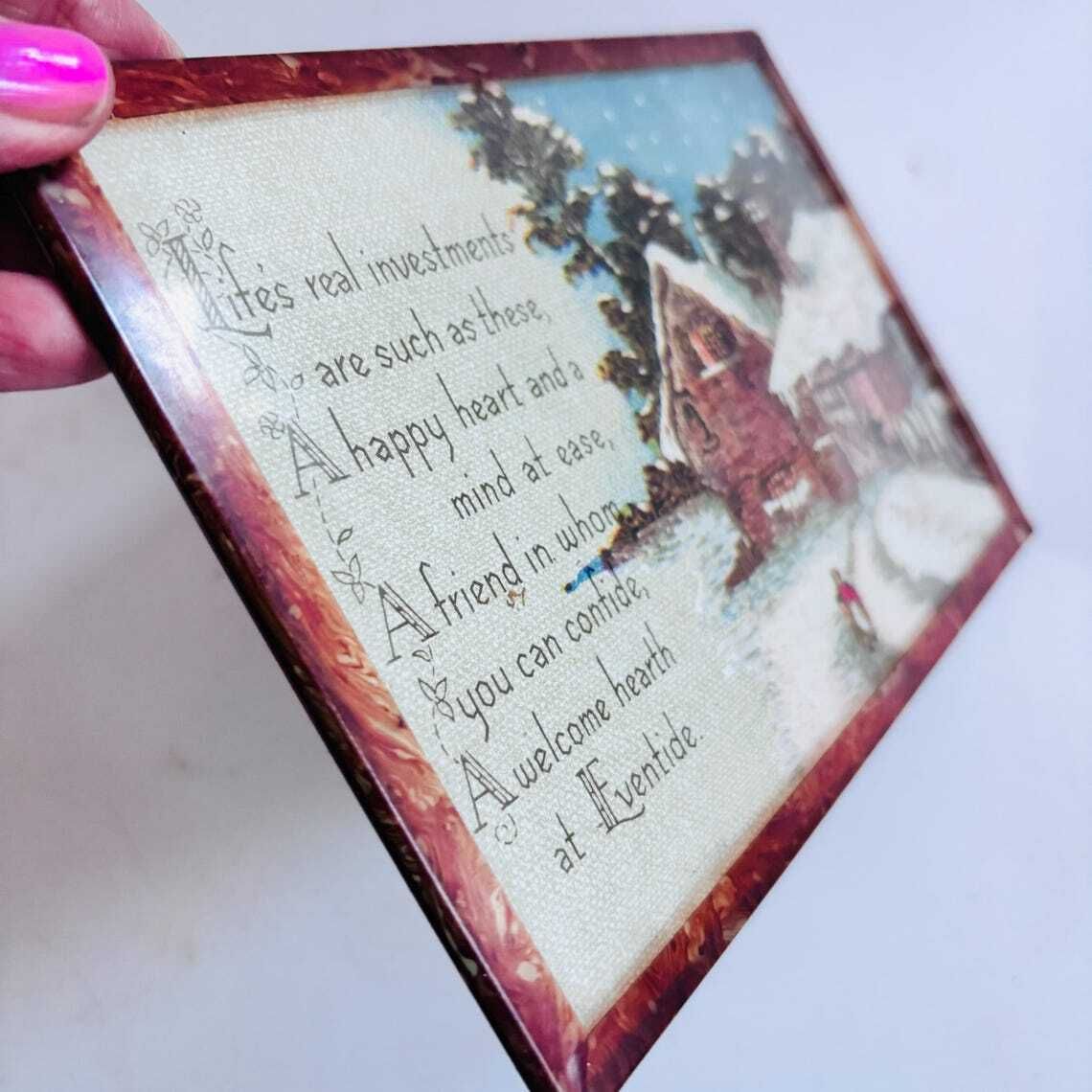 photo furniture Vintage 1920s Art Deco Keepsake Plaque In Faux Tortoiseshell Frame Christmas