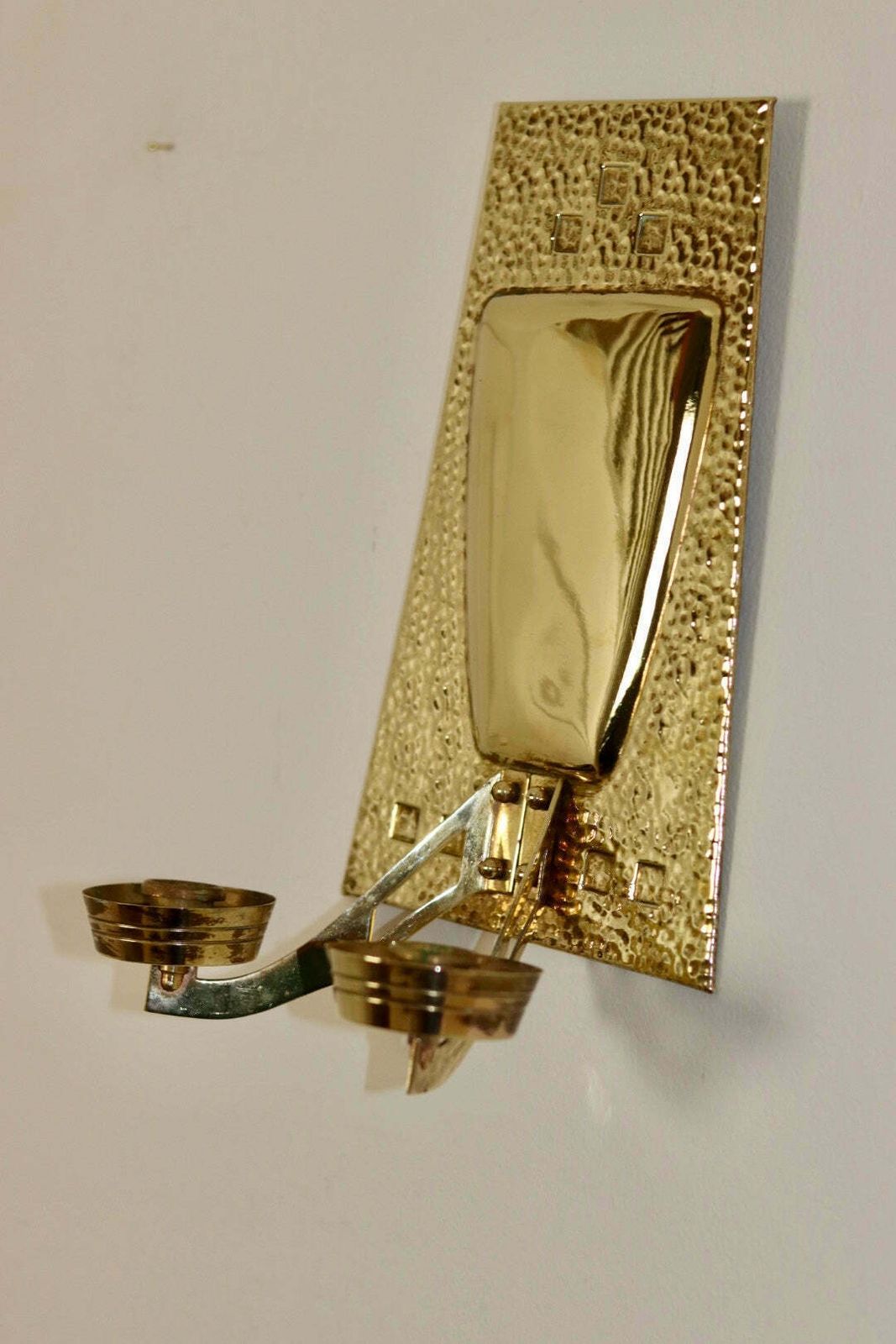 Pair Of Art Nouveau Brass Sconces, Early 20th Century. photo Home Decor