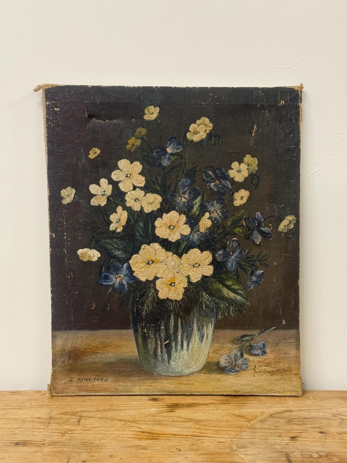 Antique Floral Still Life Oil Painting