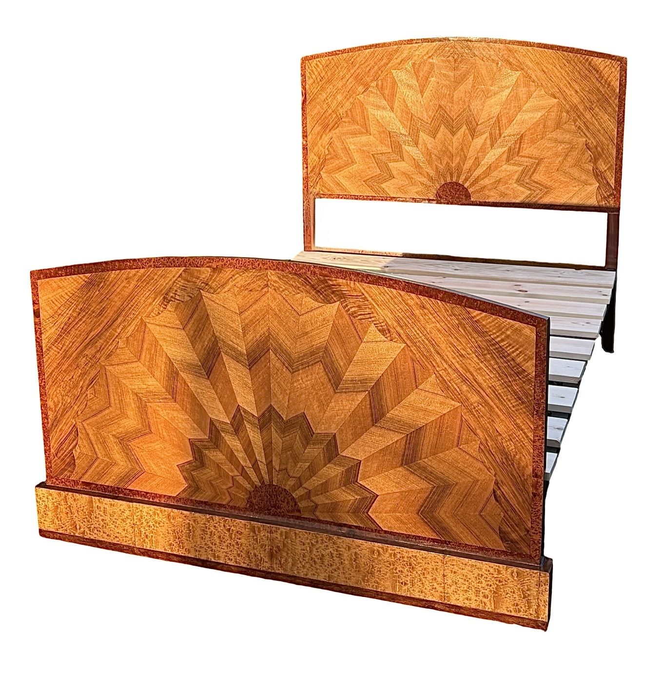 Art Deco Starburst Double Bed, 1930s photo Furniture