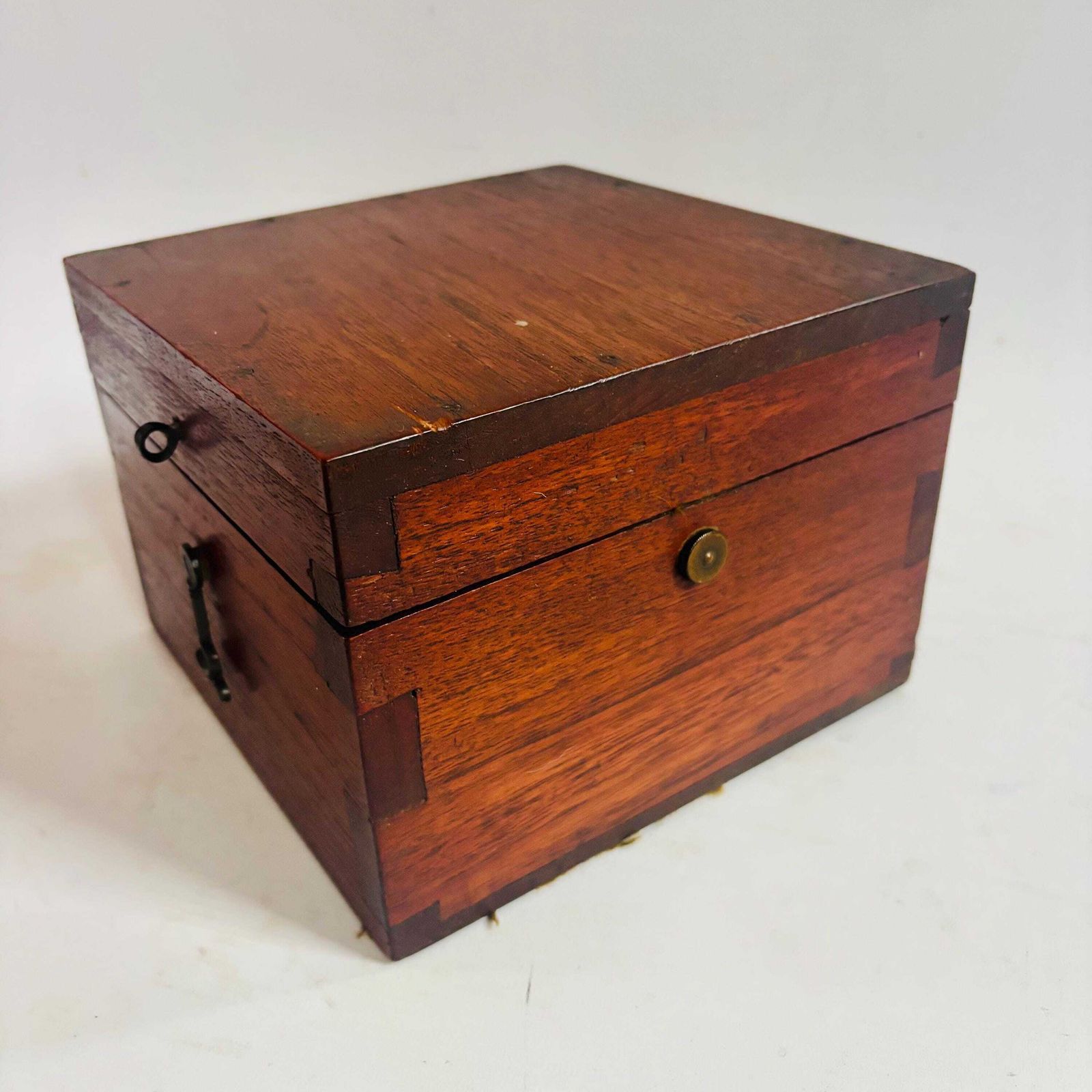 photo vintage Antique Ottoman Qibla Compass | 19th Century Islamic Direction Finder In Oak Case/Glass Crack