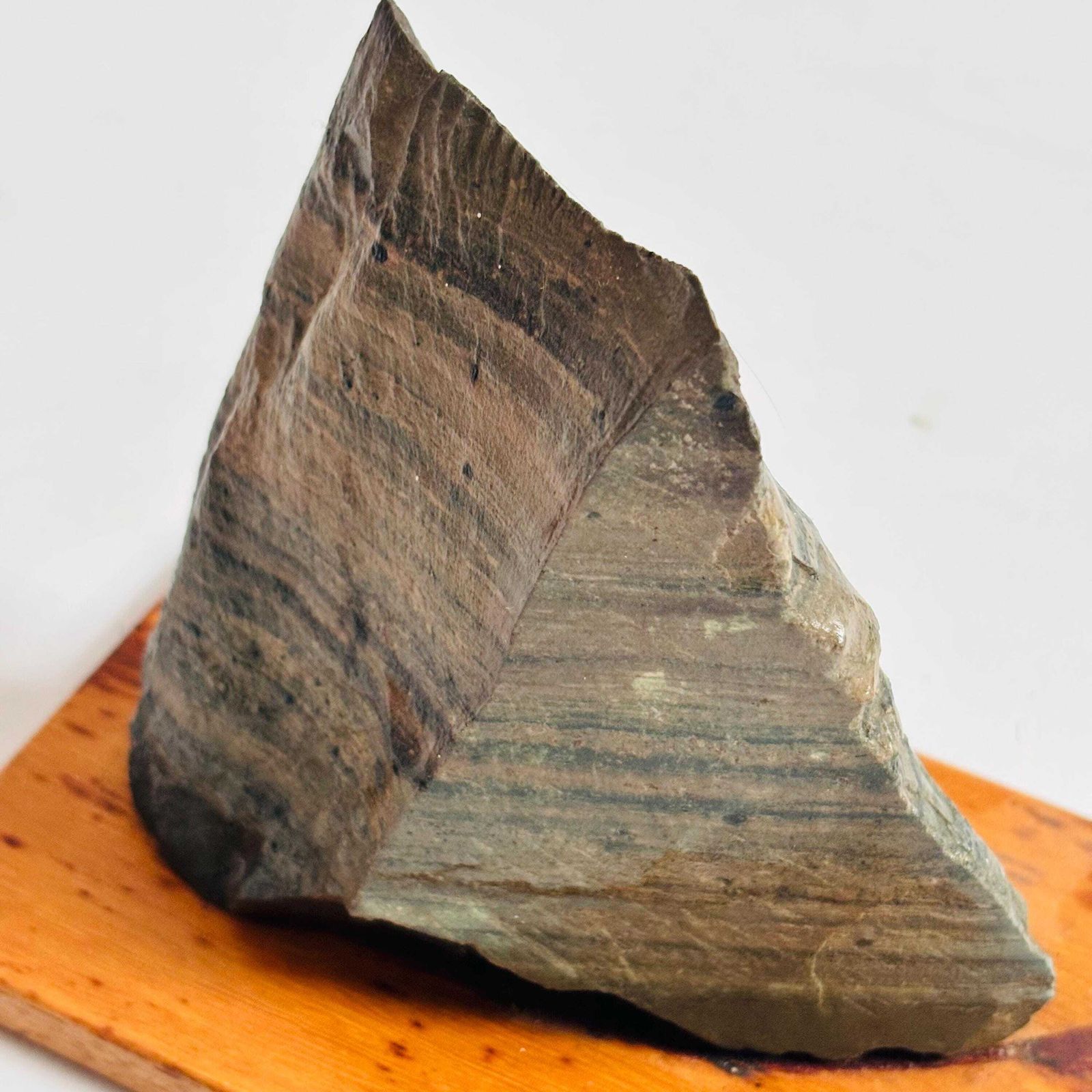 Antique Pre Cambrian Volcanic Rock Specimen: Charnian Group On Wooden Base C1950s photo buy
