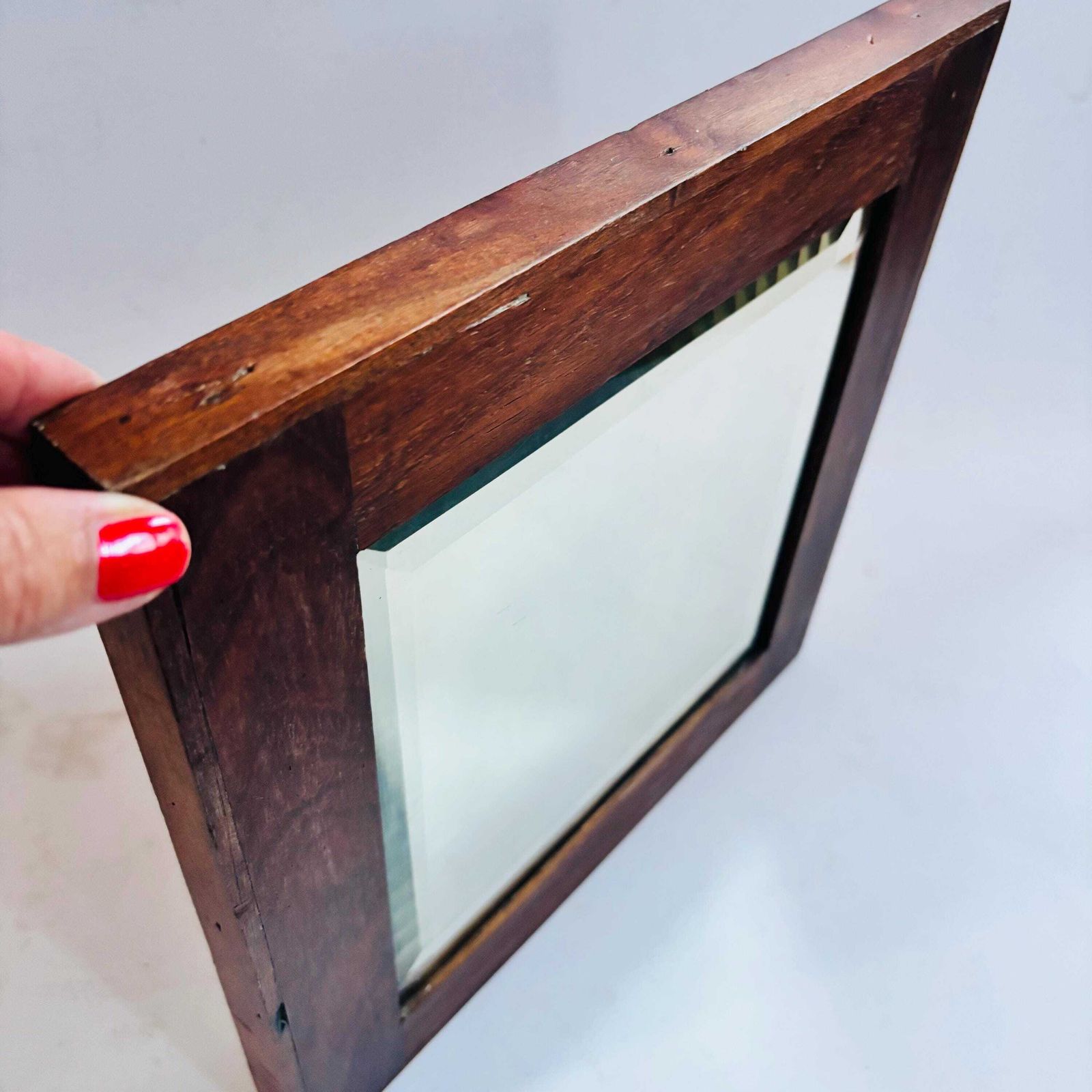 Exquisite 1900s Antique Victorian Mahogany Hall Bevelled Mirror photo buy