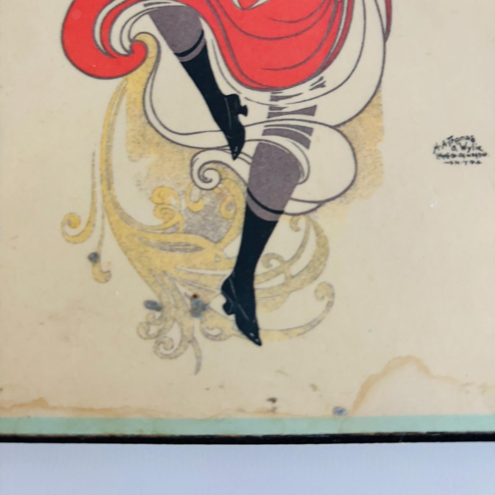 Art Nouveau Lithograph: Little Christopher Garden Theatre Mounted Print photo vinterior