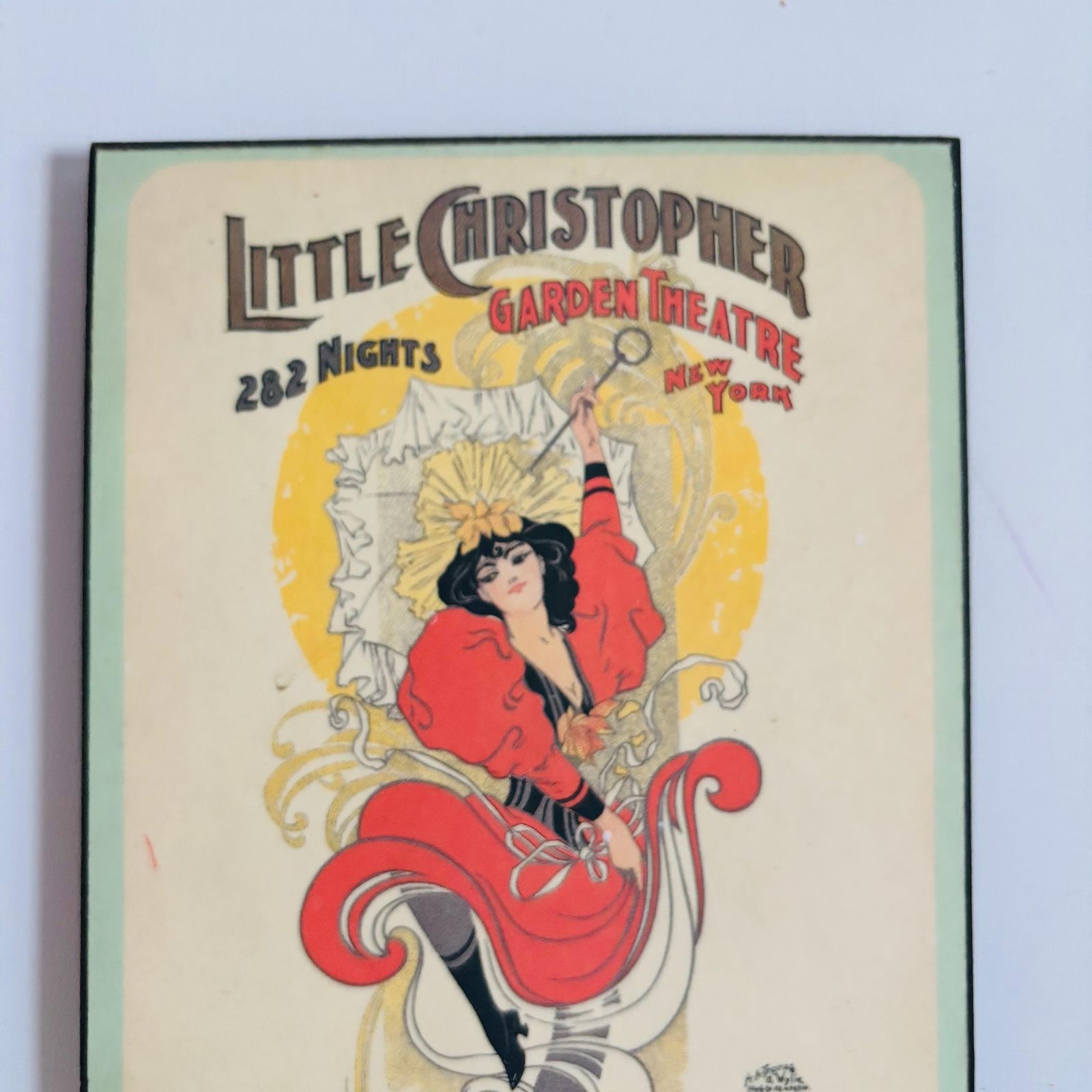 photo furniture Art Nouveau Lithograph: Little Christopher Garden Theatre Mounted Print