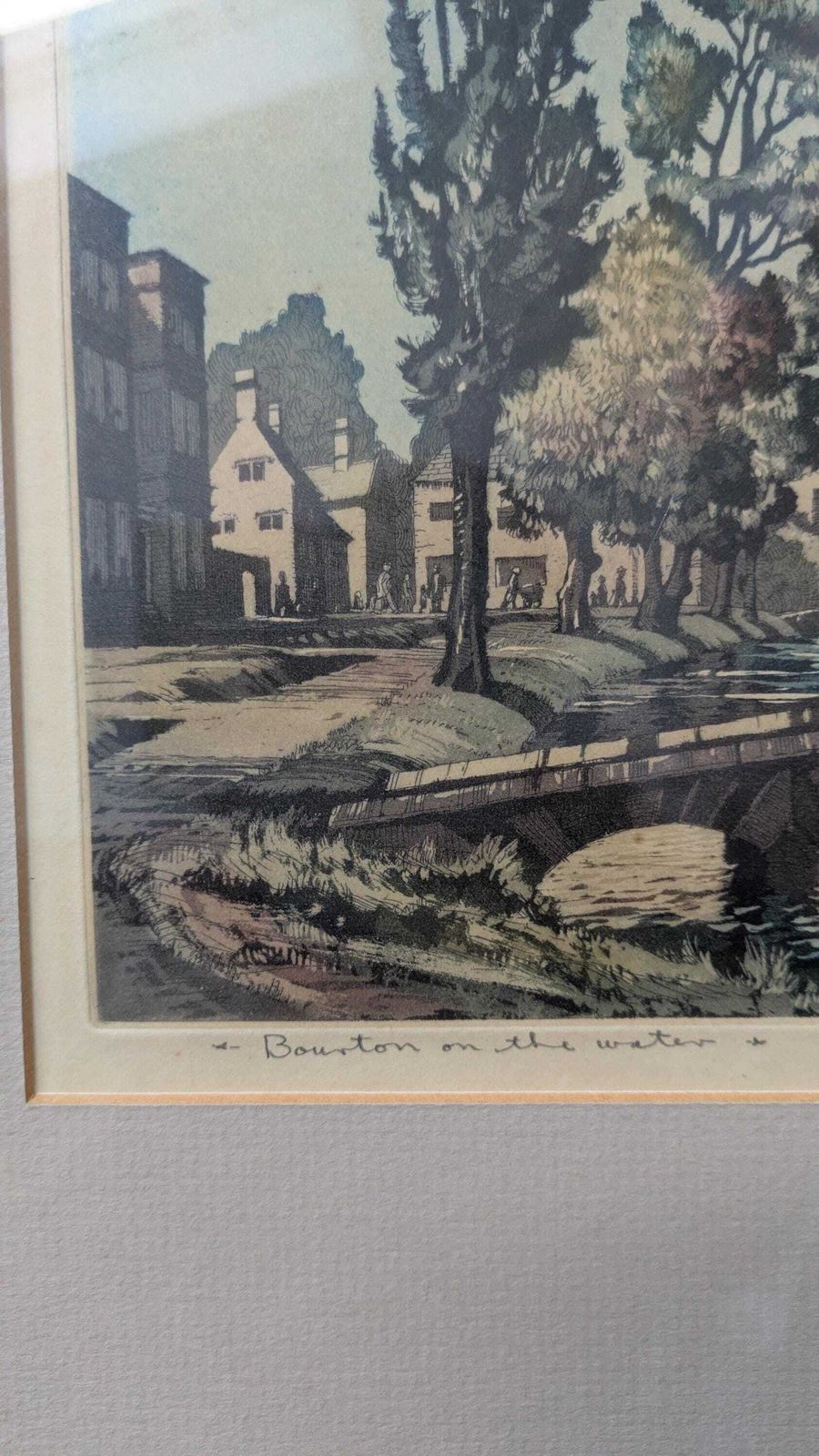 Vintage Artist’s Proof Colour Etching “Bourton On The Water” By James Priddey (1916 1980)|Framed Cotswolds photo Art