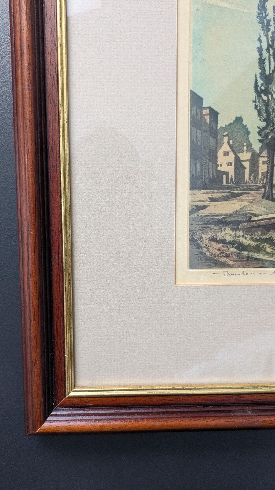 Vintage Artist’s Proof Colour Etching “Bourton On The Water” By James Priddey (1916 1980)|Framed Cotswolds photo 75.0