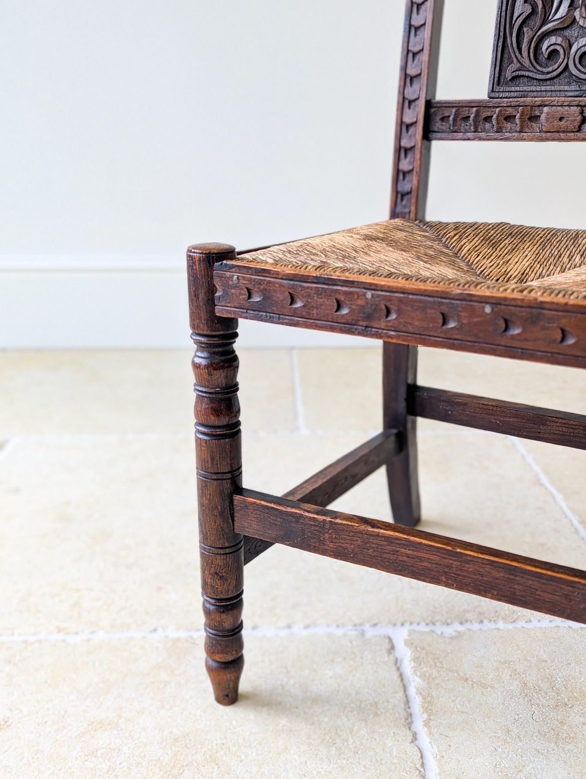 Antique Victorian Carved Oak Green Man Side Chair C.1890 photo 465.0