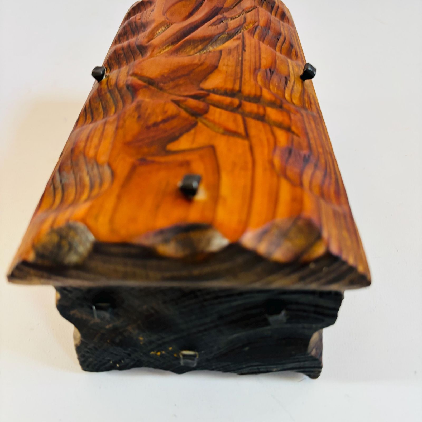 Spanish Mid Century Hardwood Keepsake Box: Naive Art Treasure Box photo buy
