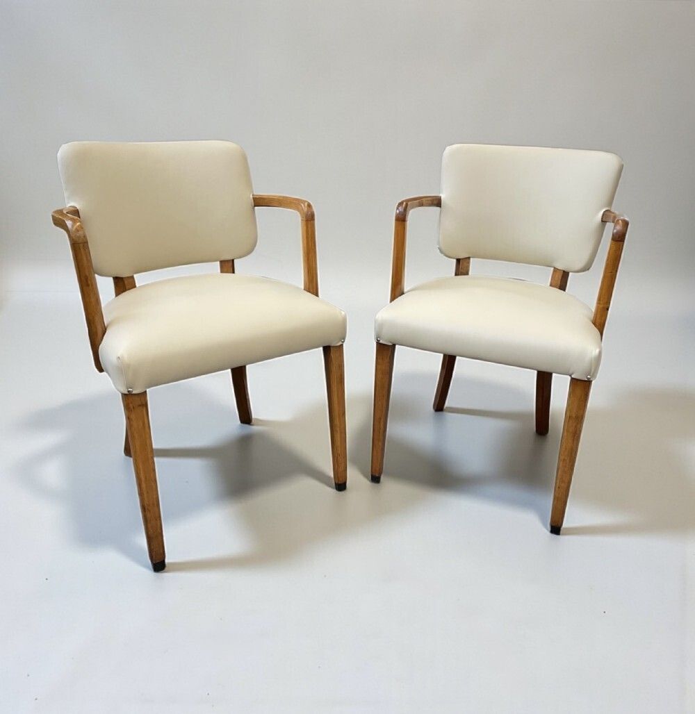 Pair Of Art Deco Side Chairs, 1930s photo vintage