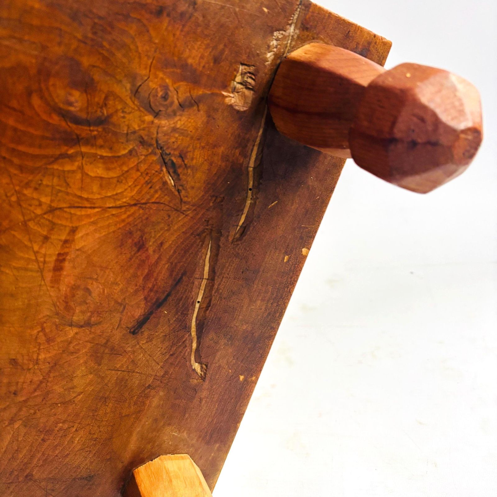 Mid Century Wood Shogi Go Table: 100 Year Old Wood Japanese Board photo for sale