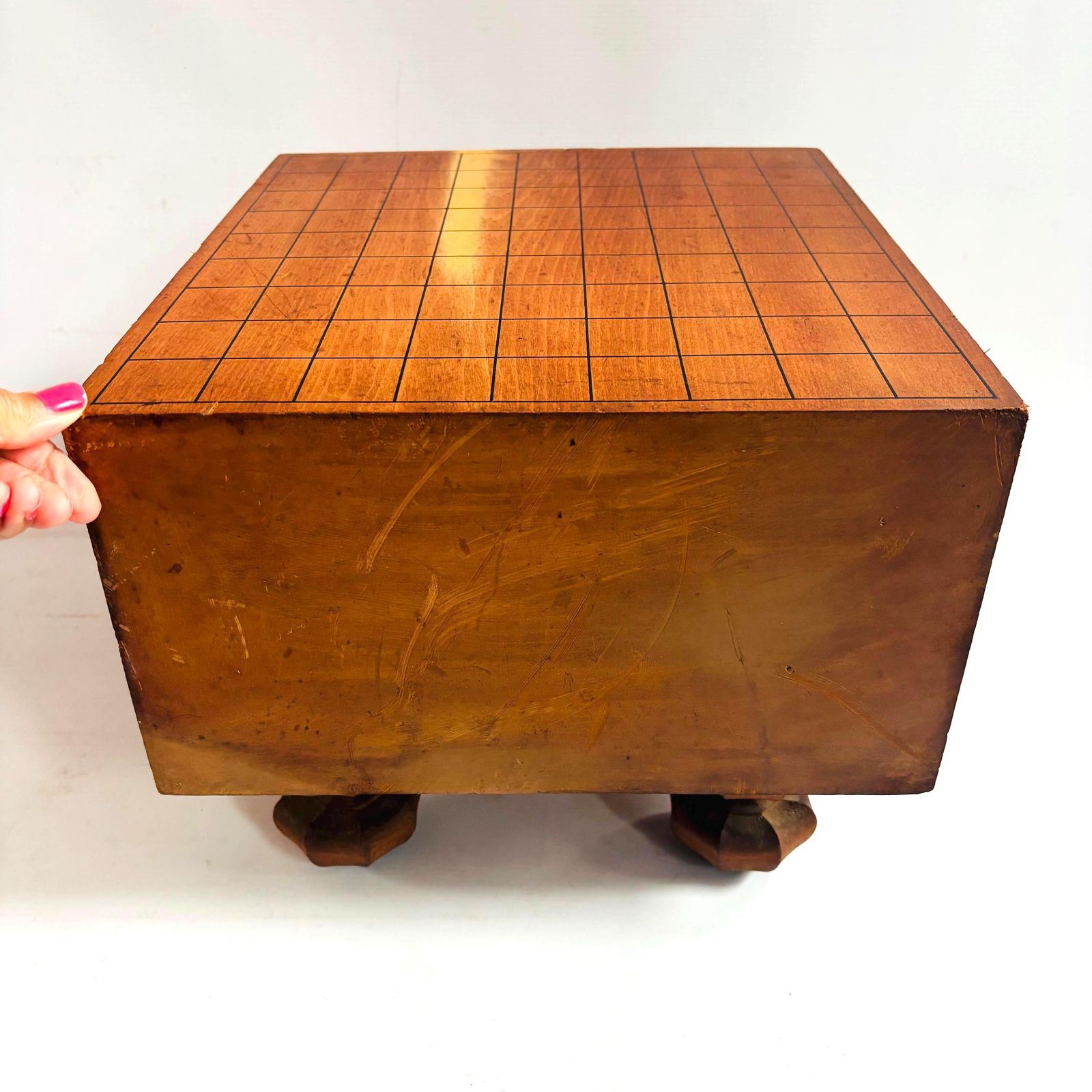 Antique Kaya Wood Go Table: 100 Year Old Wood Japanese Board photo vintage