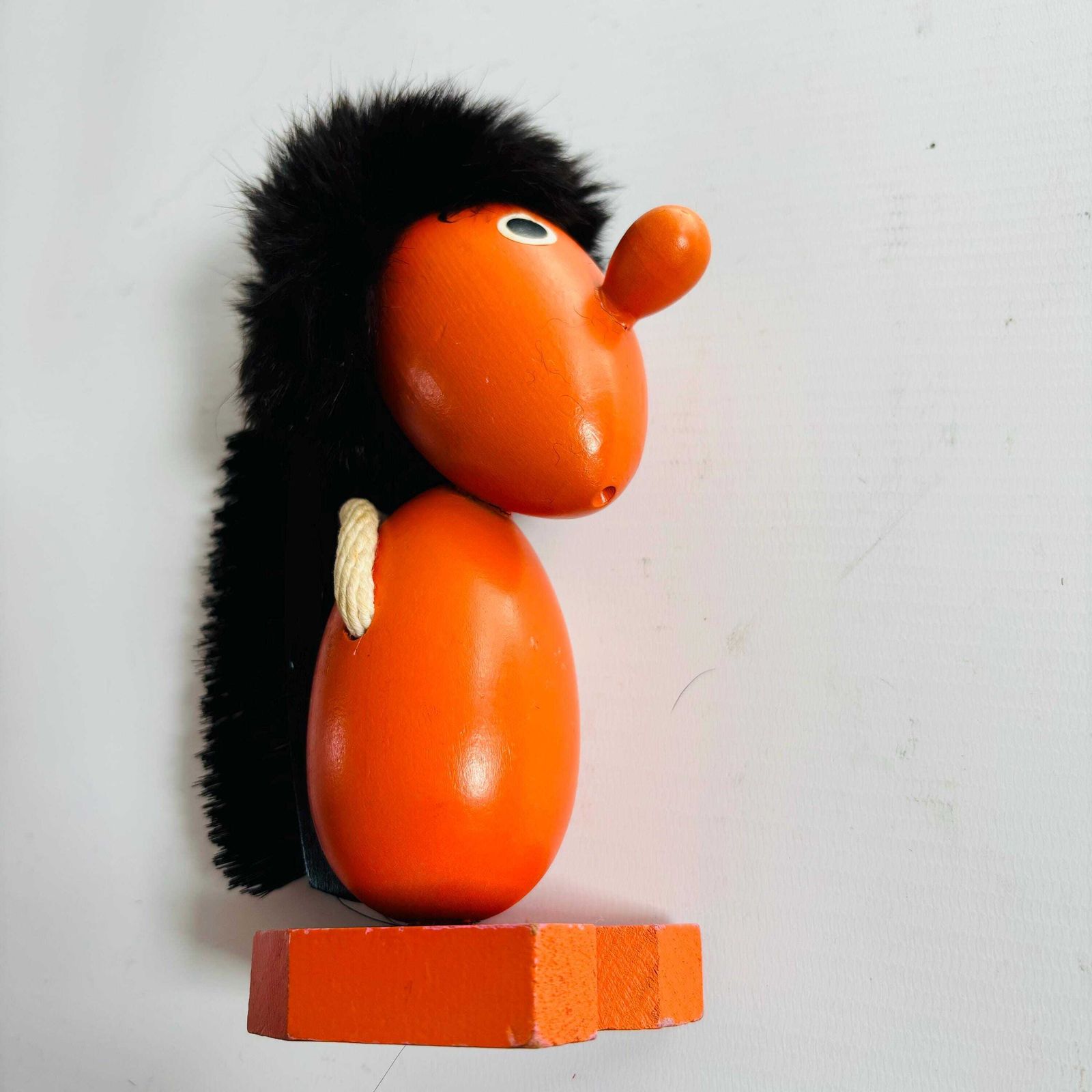 Rare Hans Bolling Teak Troll Gong Brush: Danish Modern Design photo vinterior