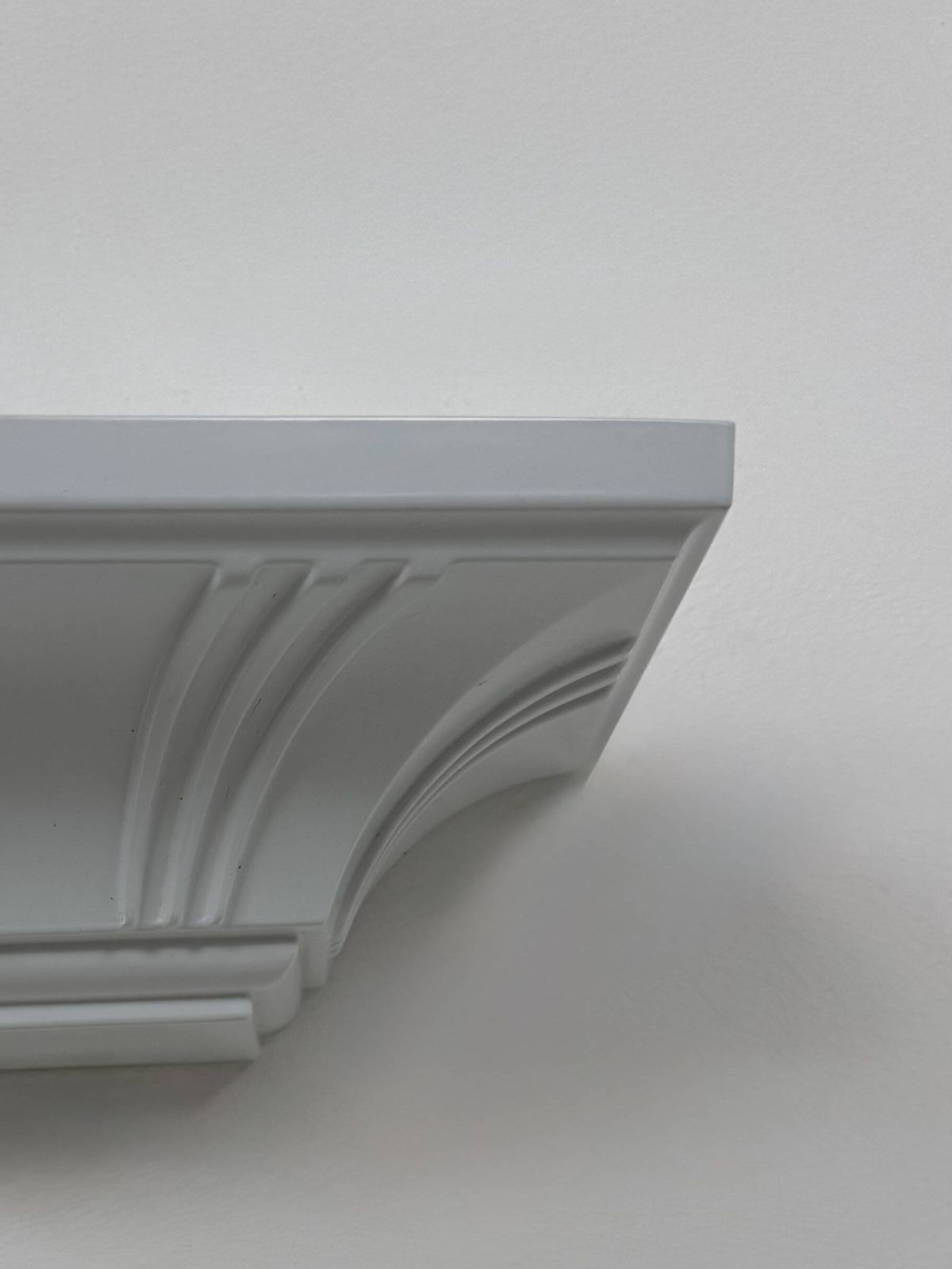 Pair Of Vintage Wall Lights, Moulded Pressed White Matte Abs, France, 1980. photo Lighting