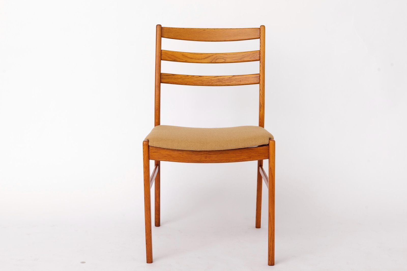 4 Vintage Swedish Oak Chairs | Alb Johansson & Söner | 1960s | One Repaired Chair Discounted photo Furniture
