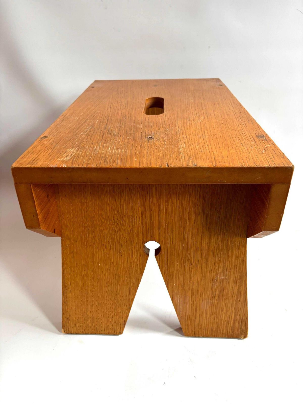 Mid Century Oak Step Stool: Scandinavian Folk Style Market Frano Wv Scuff On Feet photo for sale