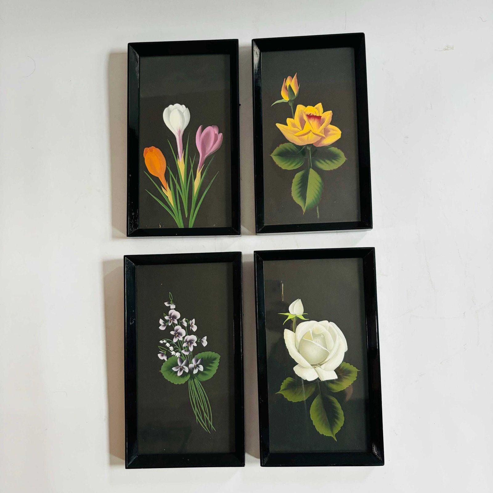 Antique Floral Prints: Set Of 4, Italian Mid Century Botanical Art photo furniture